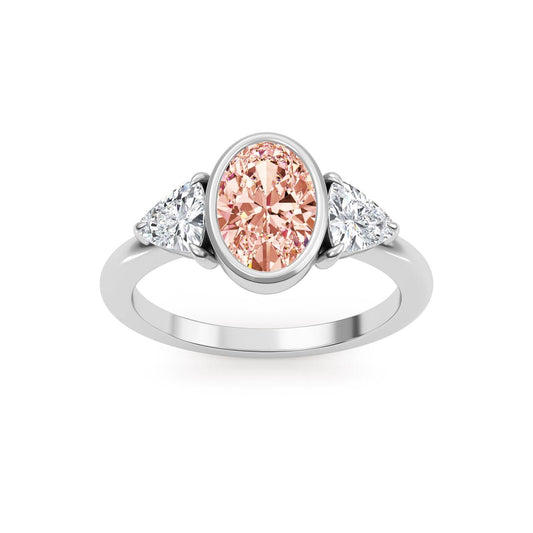 9K White Gold Lab Grown Diamond RING 1.98 ctw R60664OV-1.25CT