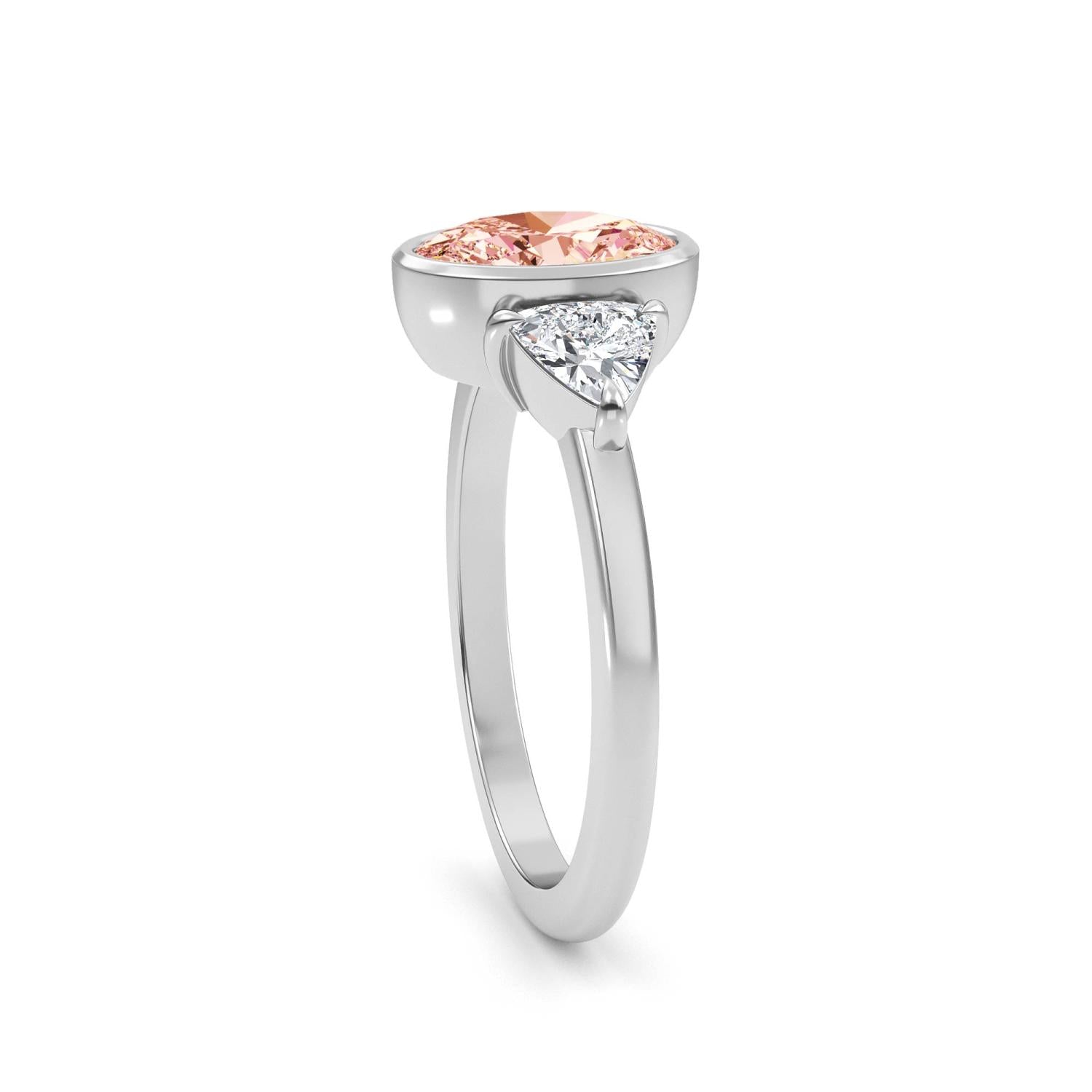 9K White Gold Lab Grown Diamond RING 1.98 ctw R60664OV-1.25CT