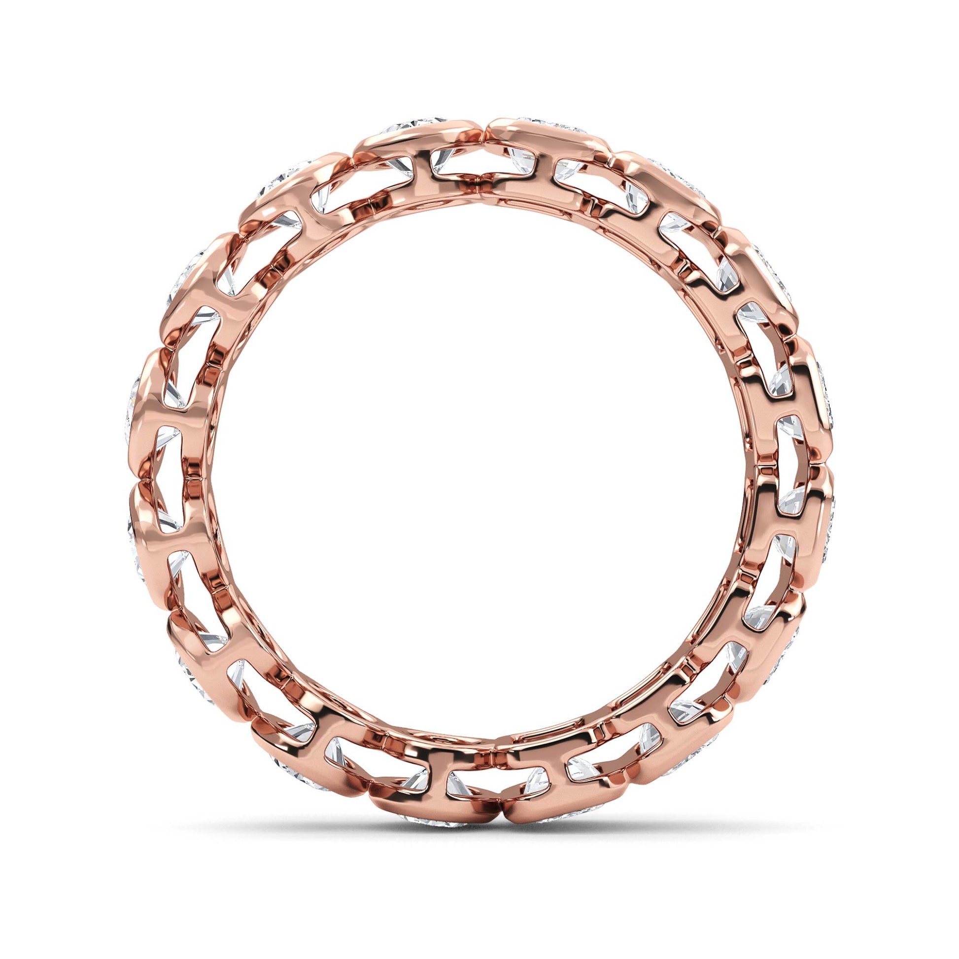 9k Rose Gold Lab Grown Diamond Wedding Rings 2.99 ctw R61038-2.88CTB