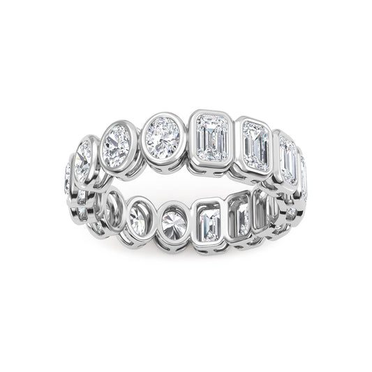 9k White Gold Lab Grown Diamond Wedding Rings 2.99 ctw R61038-2.88CTB