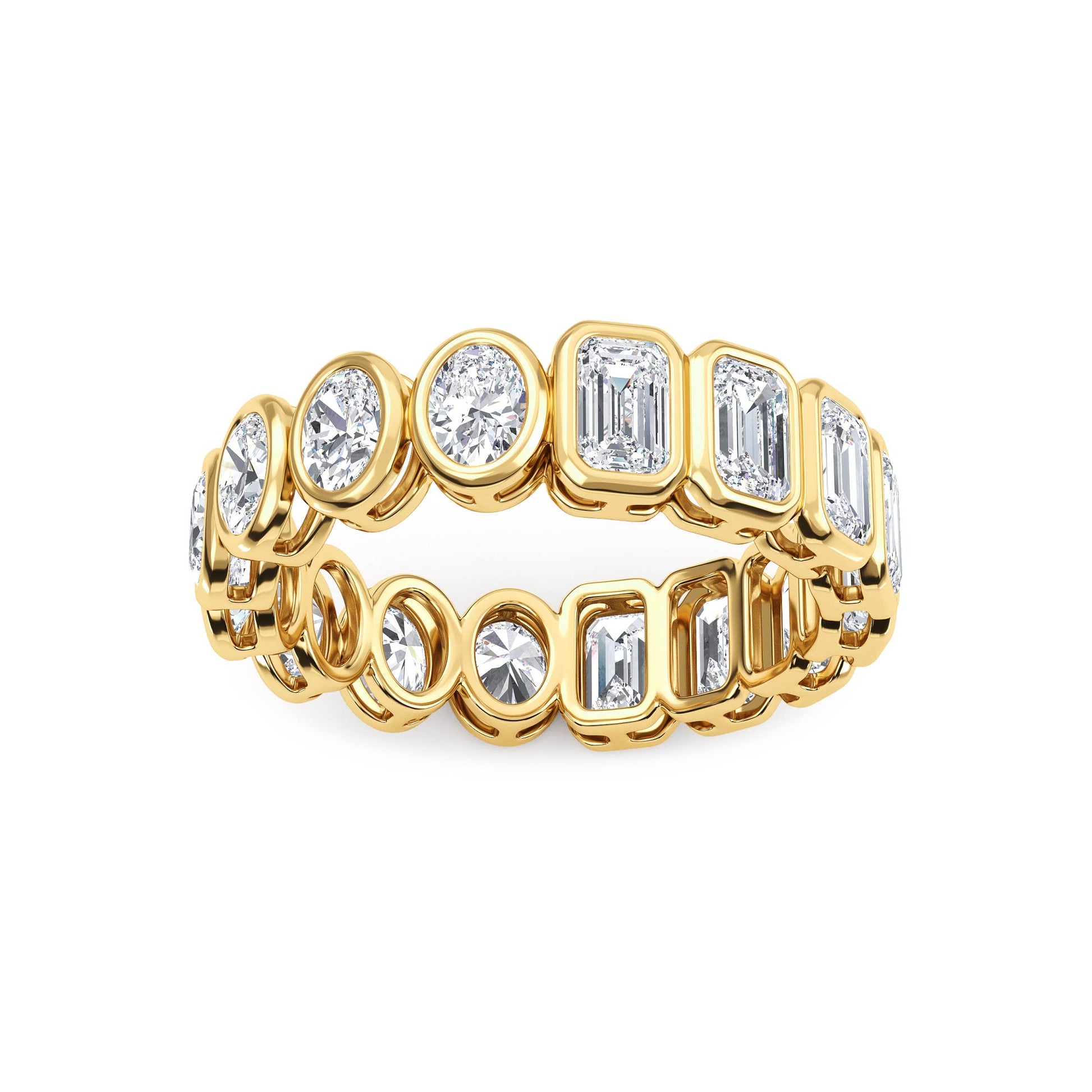 9K Yellow Gold Lab Grown Diamond Wedding Rings 2.99 ctw R61038-2.88CTB