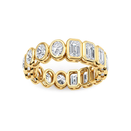9K Yellow Gold Lab Grown Diamond Wedding Rings 2.99 ctw R61038-2.88CTB