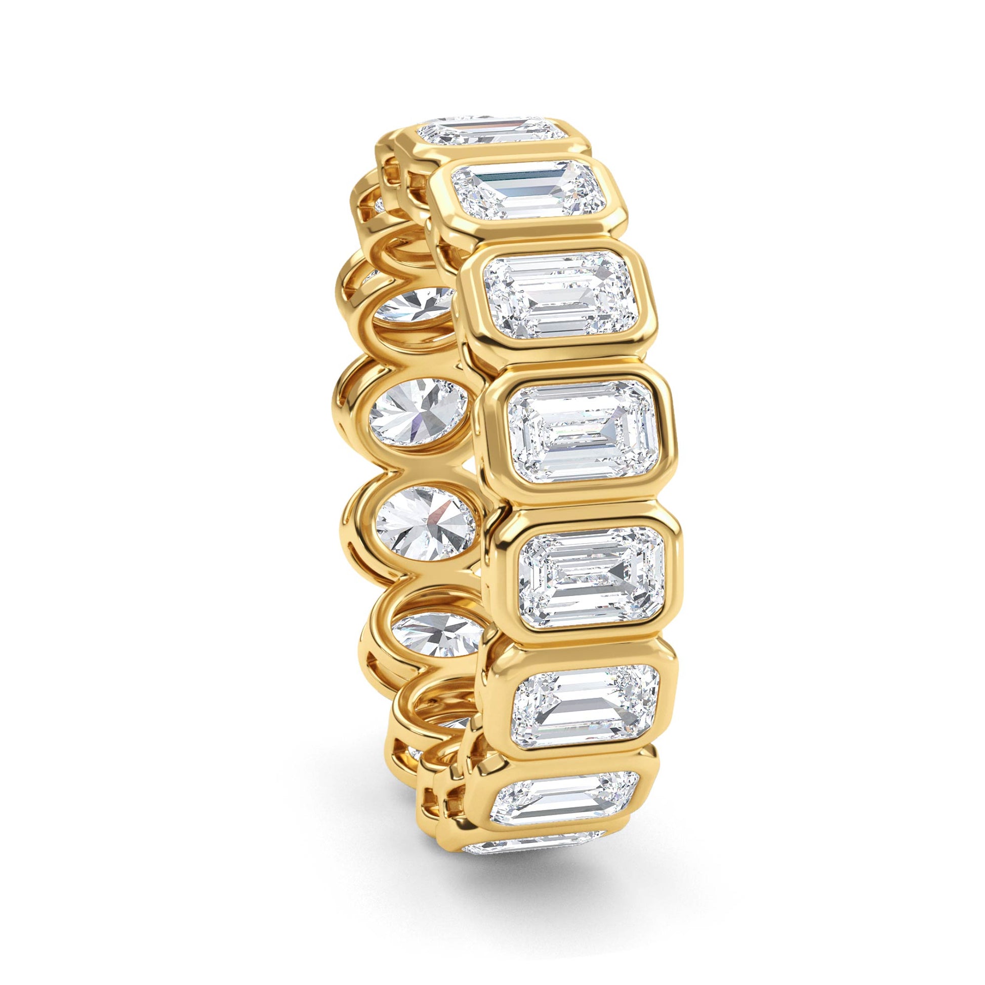 9K Yellow Gold Lab Grown Diamond Wedding Rings 2.99 ctw R61038-2.88CTB