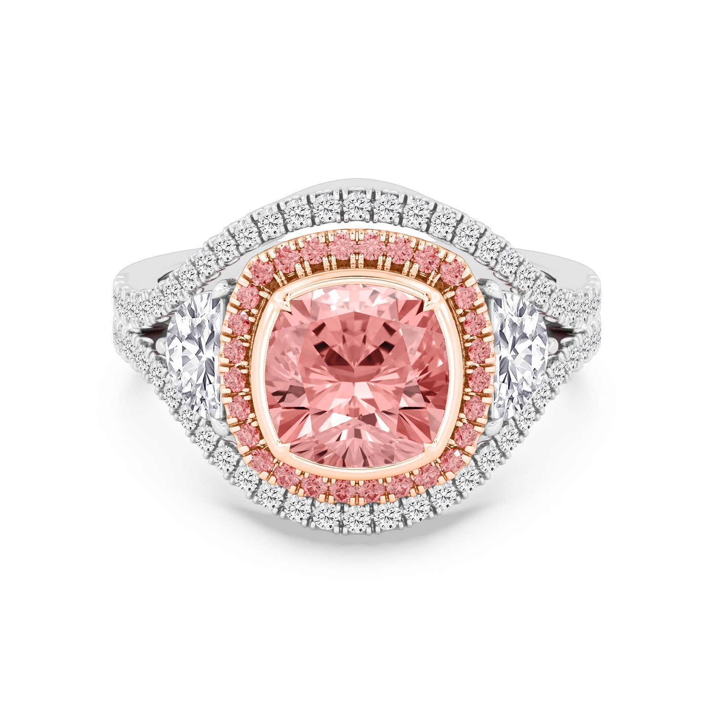 10K Lab Grown Diamond Engagement Ring 3.70 ctw R61175SCU-2.63CT