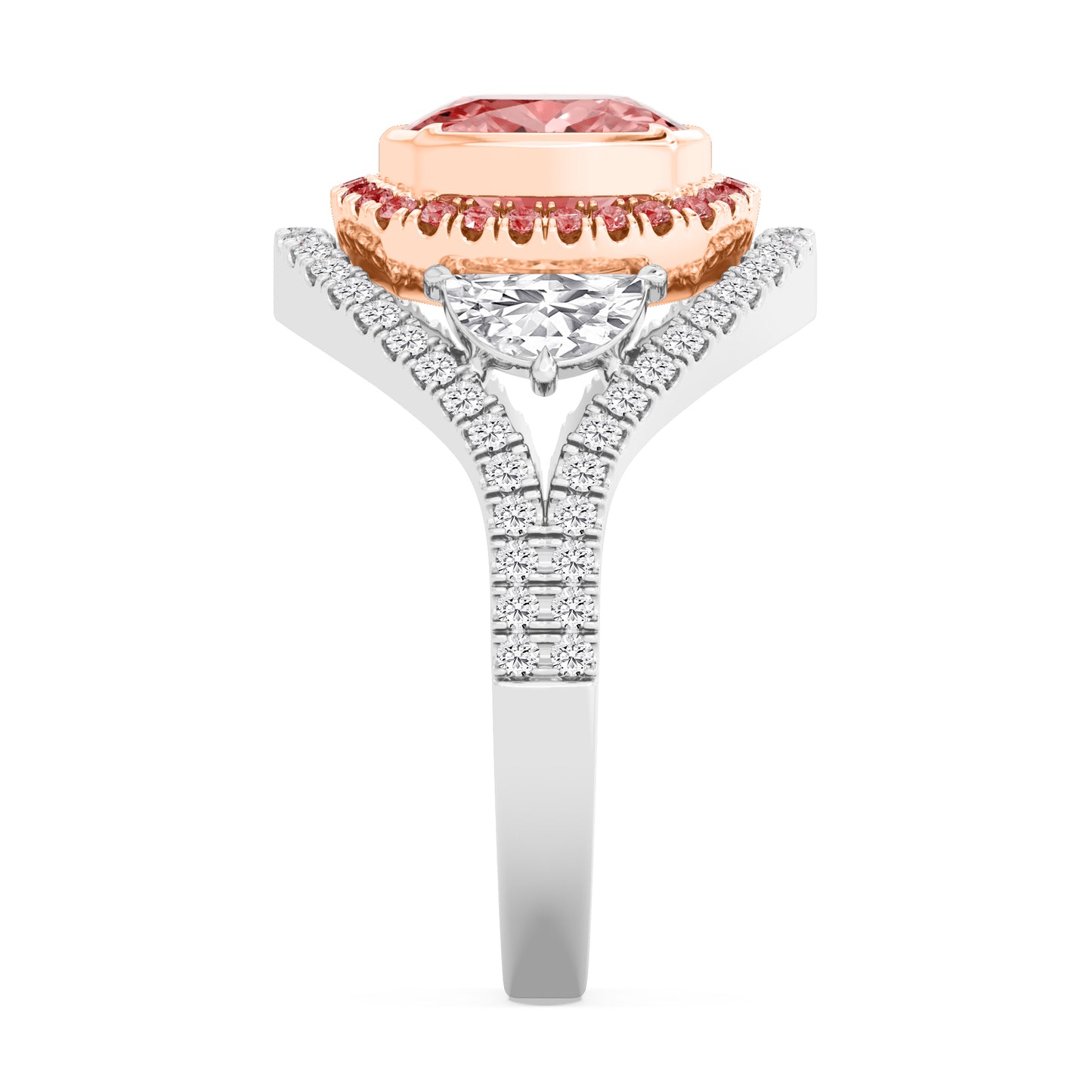 10K Lab Grown Diamond Engagement Ring 3.70 ctw R61175SCU-2.63CT
