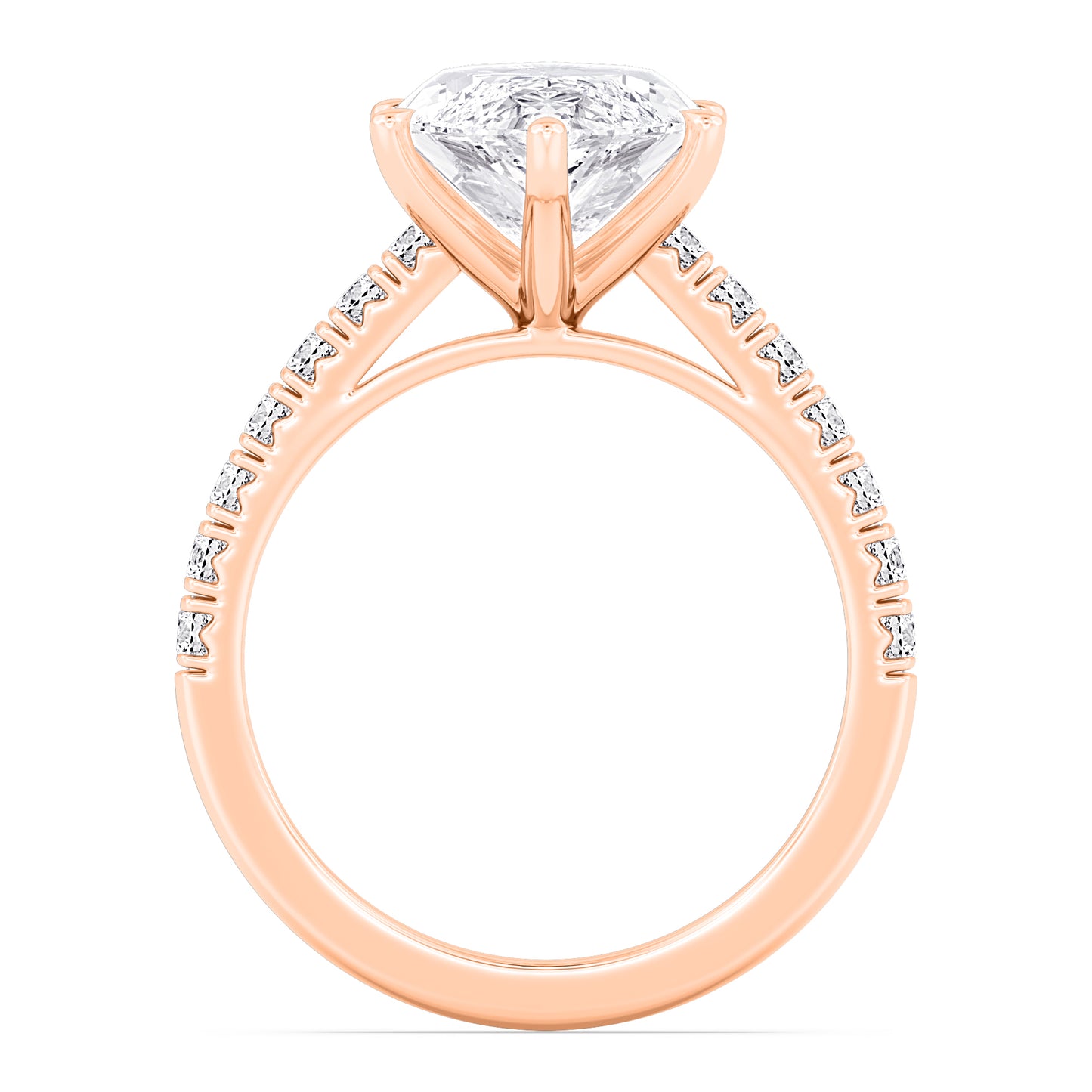 10K Rose Gold Lab Grown Diamond Engagement Ring 5.55 ctw R61185MQ-5.10CT