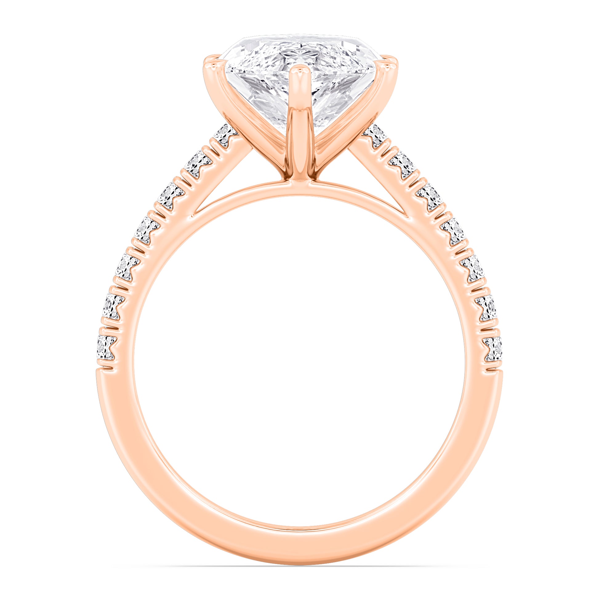 10K Rose Gold Lab Grown Diamond Engagement Ring 5.55 ctw R61185MQ-5.10CT
