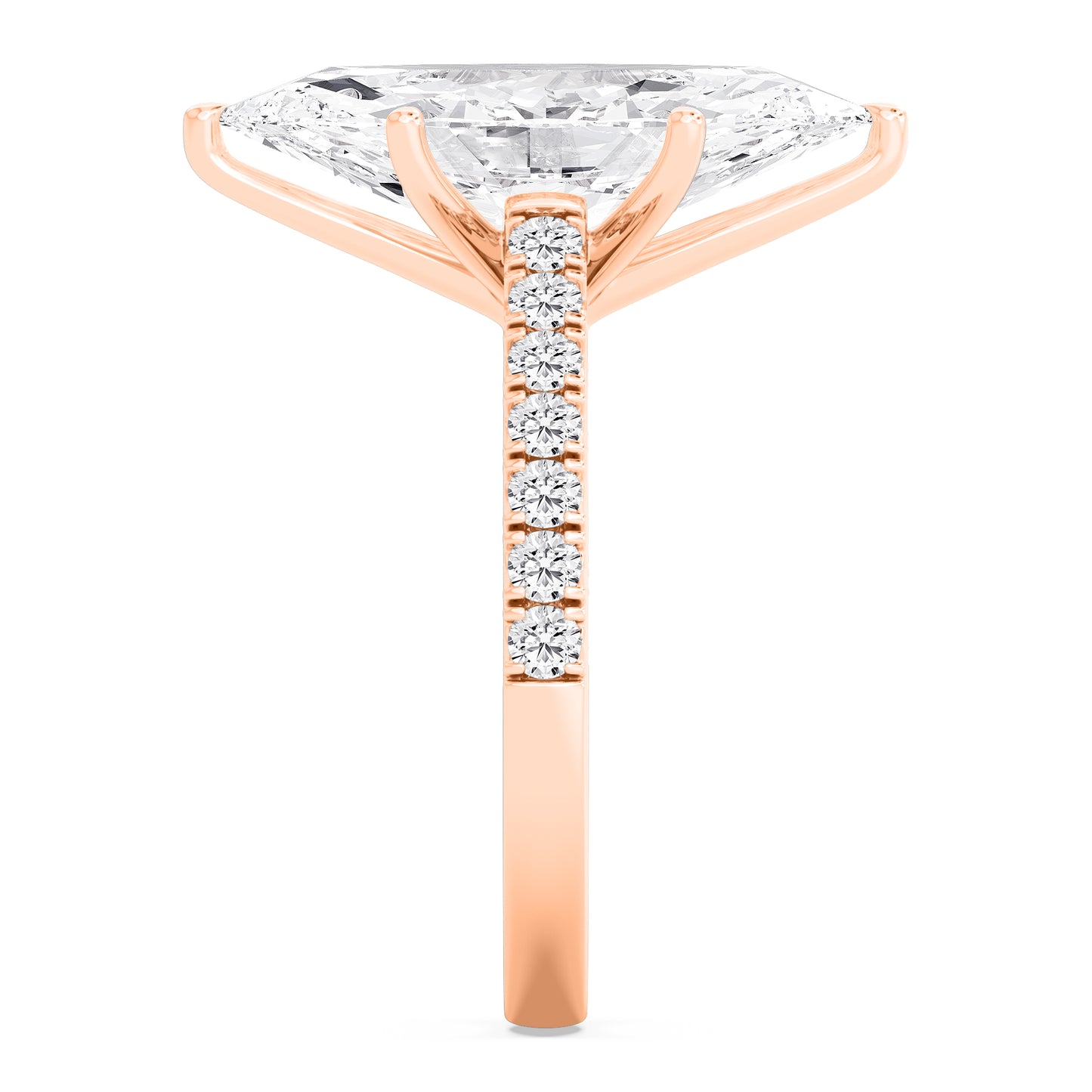 10K Rose Gold Lab Grown Diamond Engagement Ring 5.55 ctw R61185MQ-5.10CT