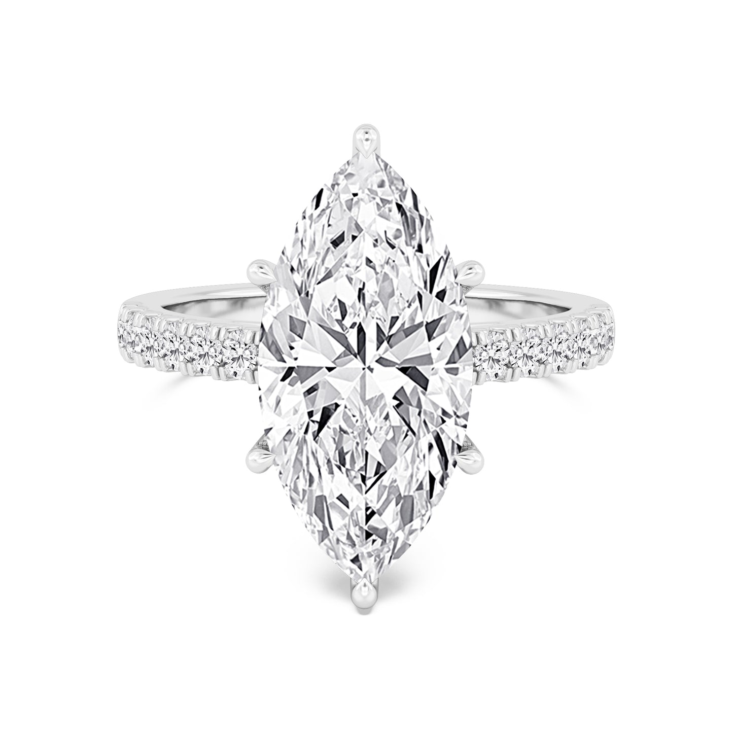 10K White Gold Lab Grown Diamond Engagement Ring 5.55 ctw R61185MQ-5.10CT