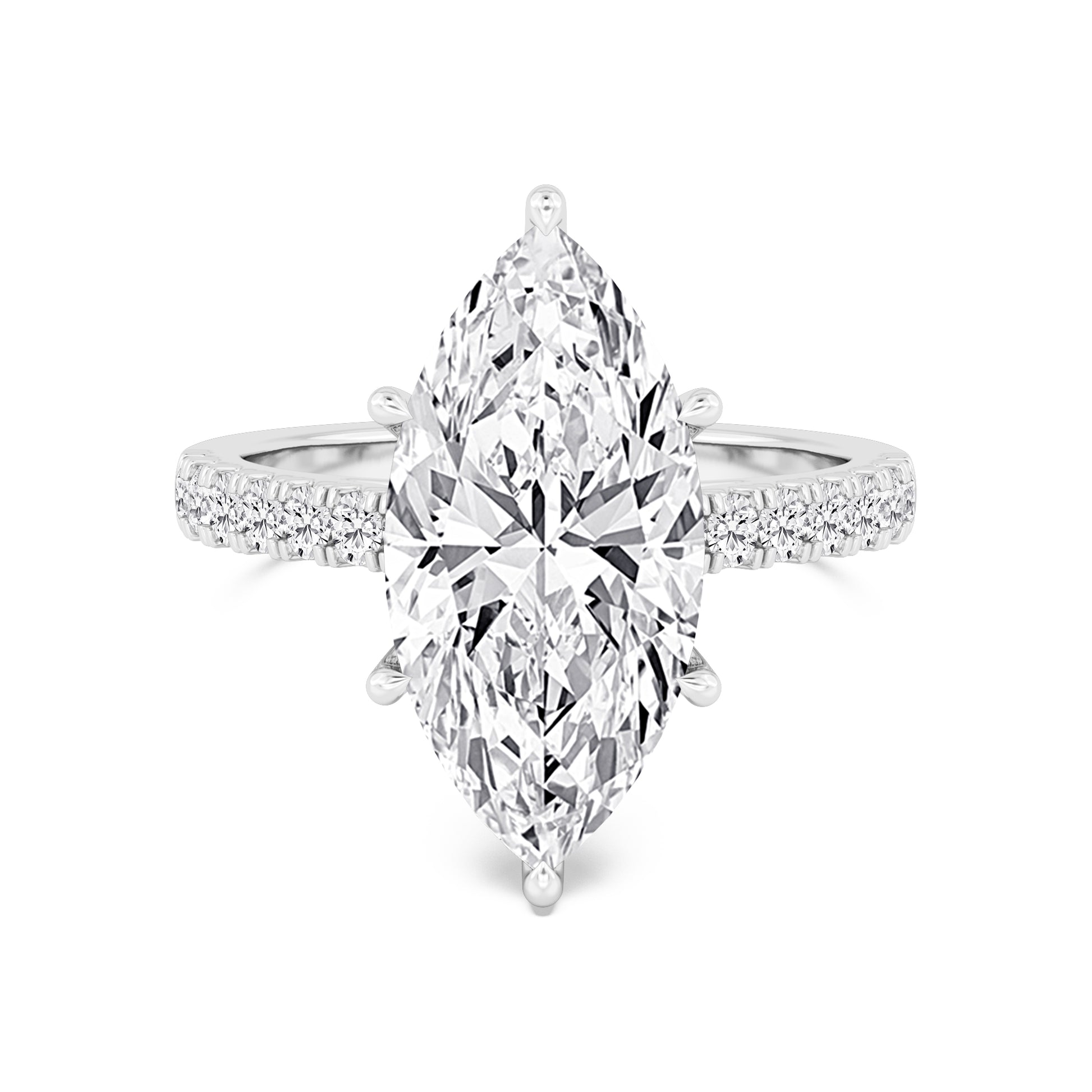 10K White Gold Lab Grown Diamond Engagement Ring 5.55 ctw R61185MQ-5.10CT