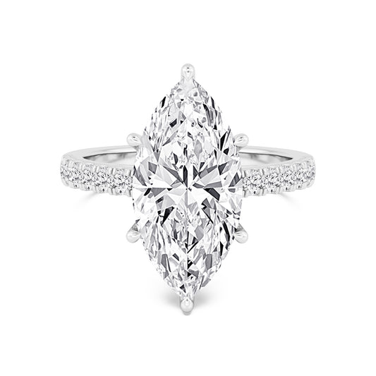 10K White Gold Lab Grown Diamond Engagement Ring 5.55 ctw R61185MQ-5.10CT