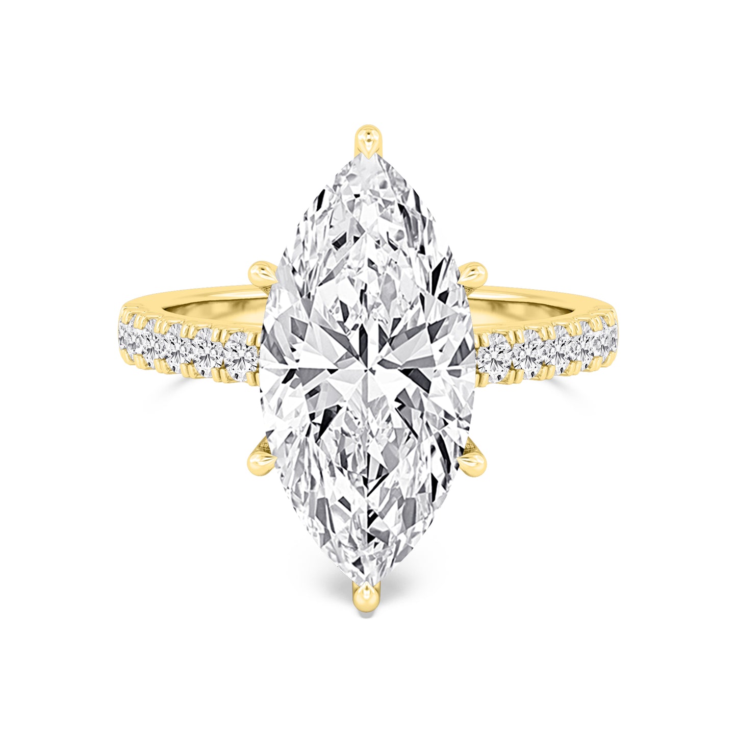 10K Yellow Gold Lab Grown Diamond Engagement Ring 5.55 ctw R61185MQ-5.10CT