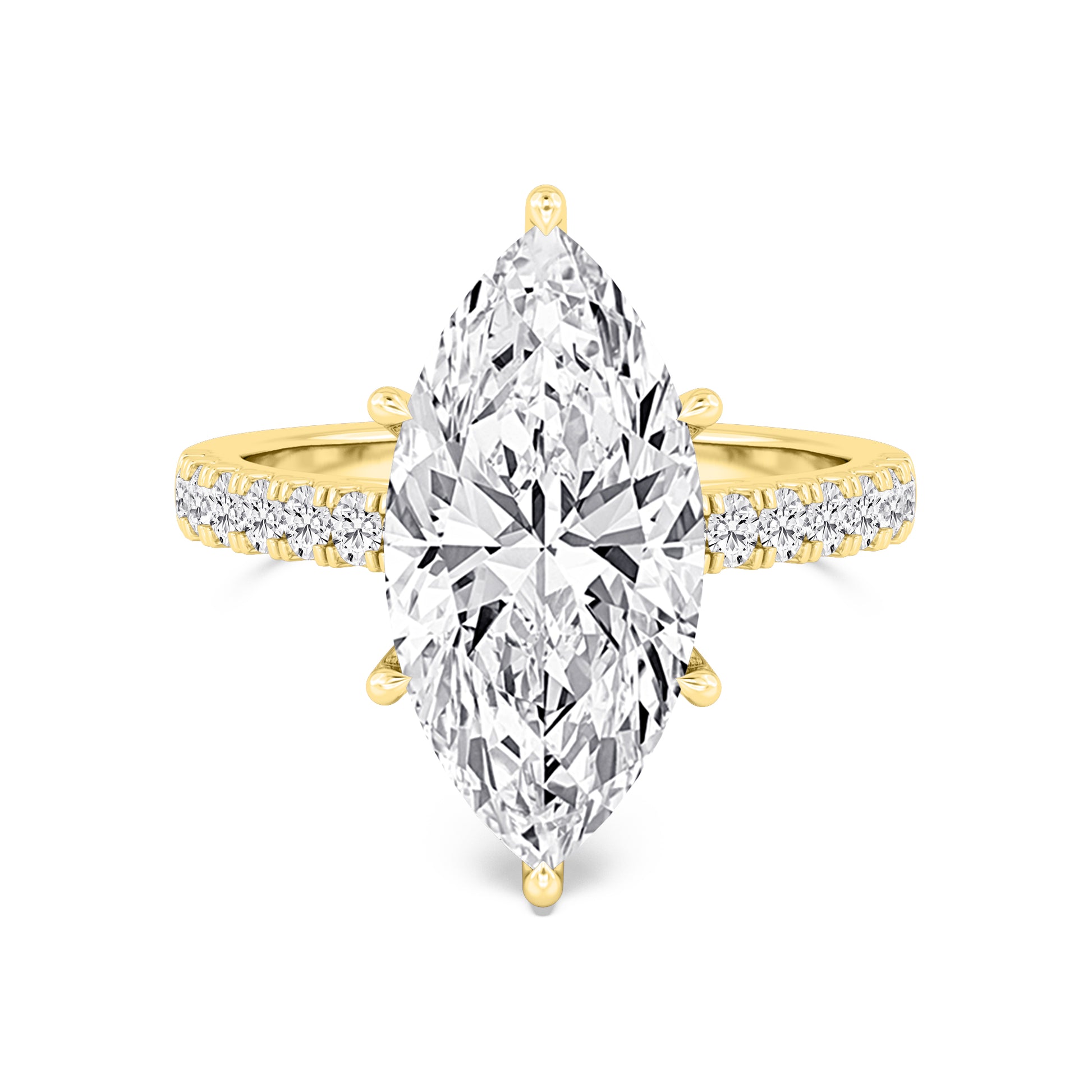 10K Yellow Gold Lab Grown Diamond Engagement Ring 5.55 ctw R61185MQ-5.10CT
