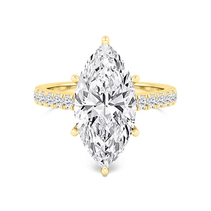 10K Yellow Gold Lab Grown Diamond Engagement Ring 5.55 ctw R61185MQ-5.10CT