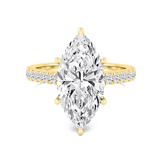 10K Yellow Gold Lab Grown Diamond Engagement Ring 5.55 ctw R61185MQ-5.10CT