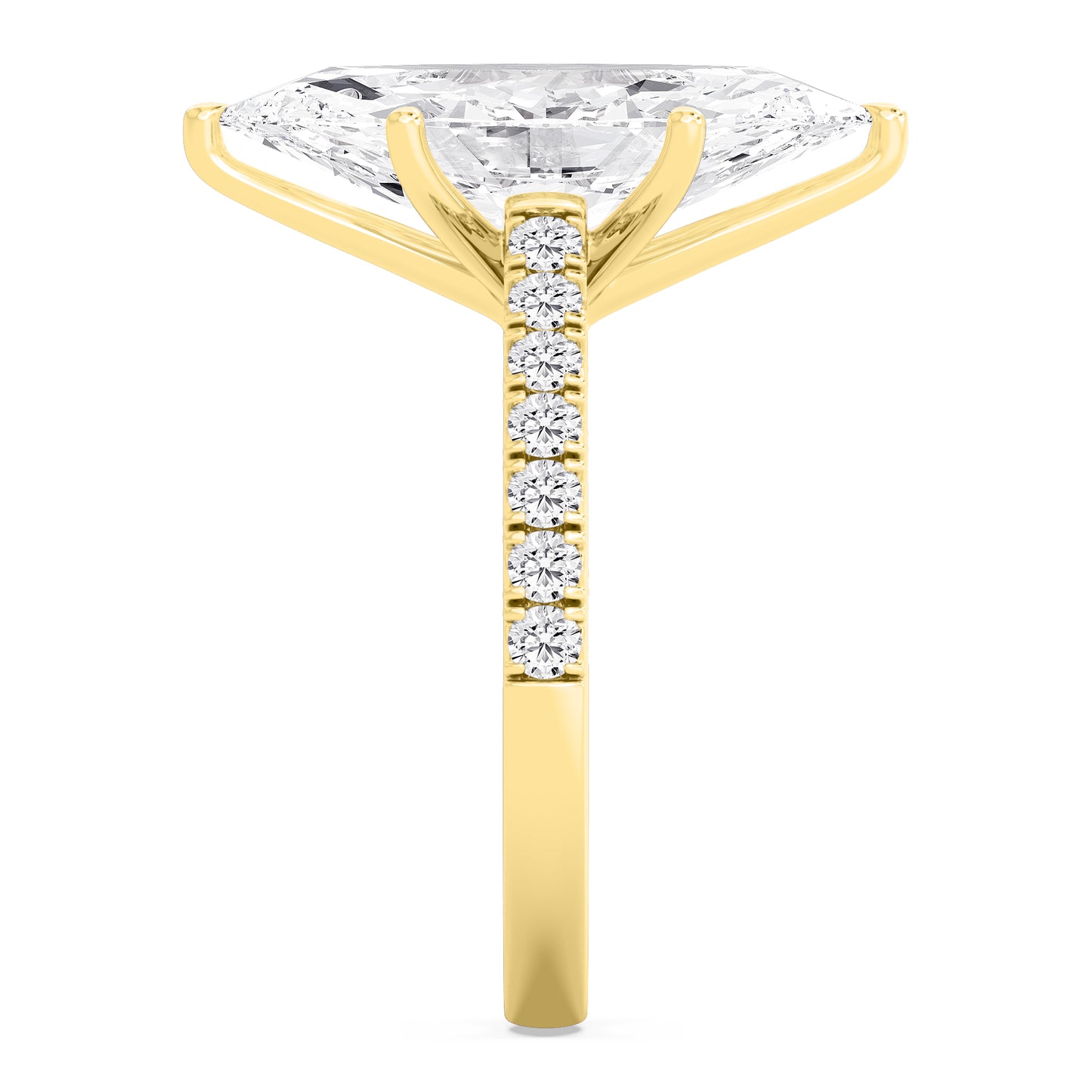 10K Yellow Gold Lab Grown Diamond Engagement Ring 5.55 ctw R61185MQ-5.10CT