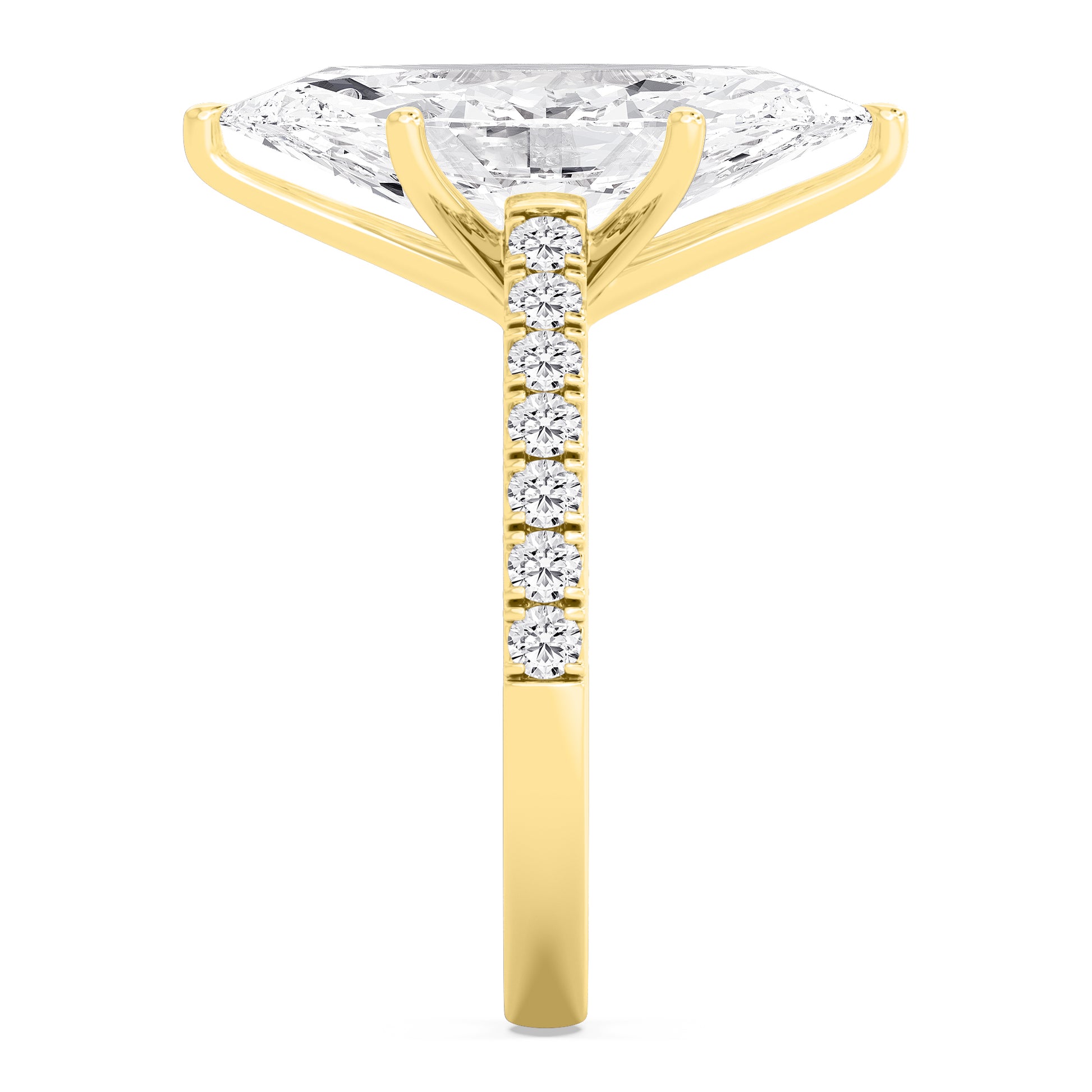 10K Yellow Gold Lab Grown Diamond Engagement Ring 5.55 ctw R61185MQ-5.10CT