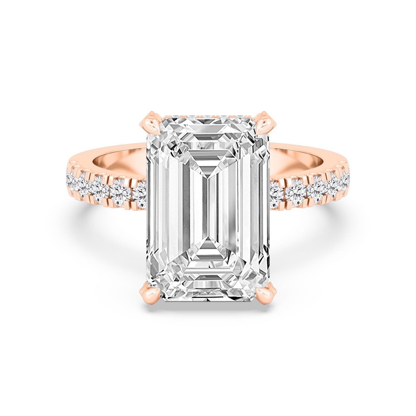 10K Rose Gold Lab Grown Diamond Engagement Ring 8.06 ctw R61188EM-7.50CT