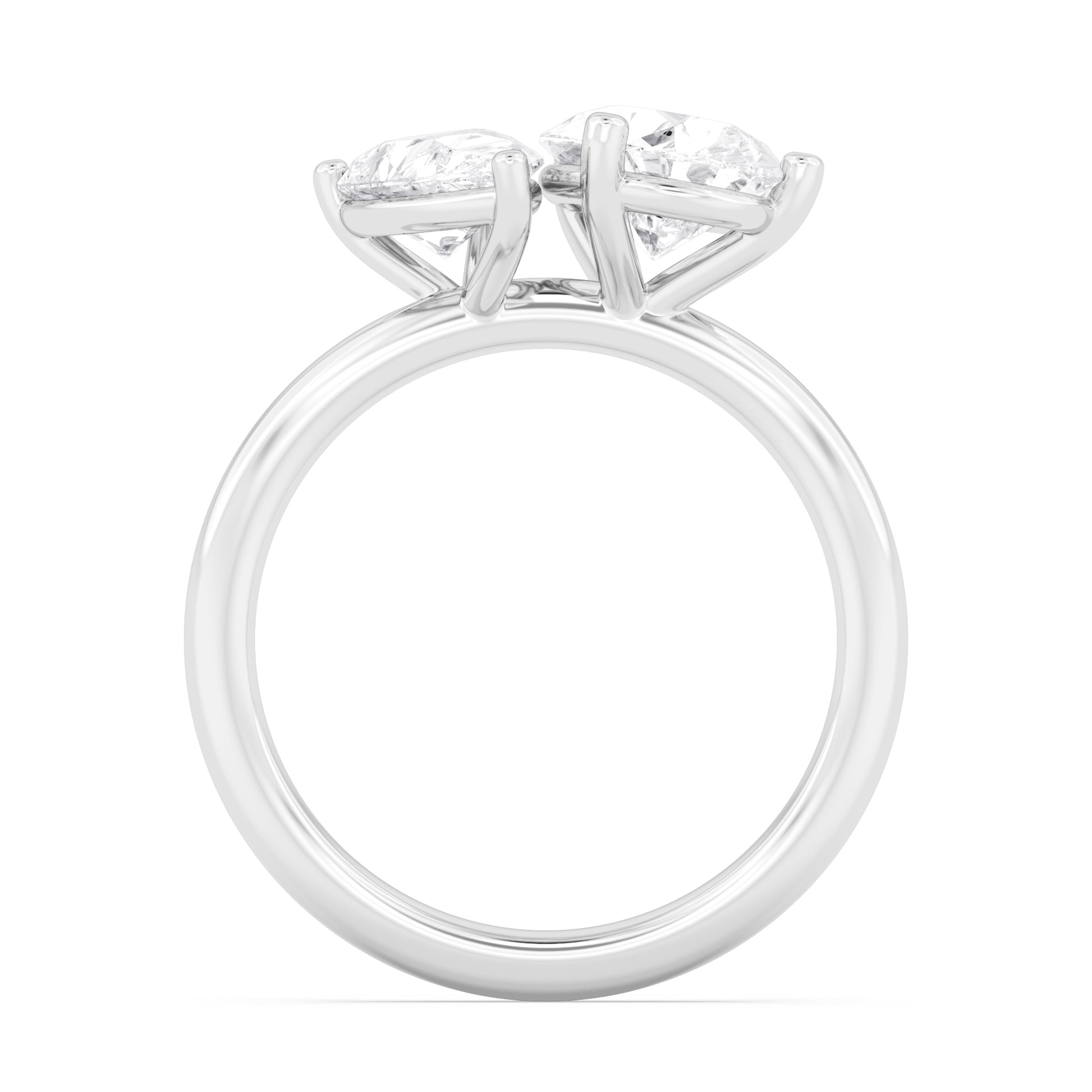 10K White Gold Lab Grown Diamond Engagement Ring 2.79 ctw R61370PE-2.75CT
