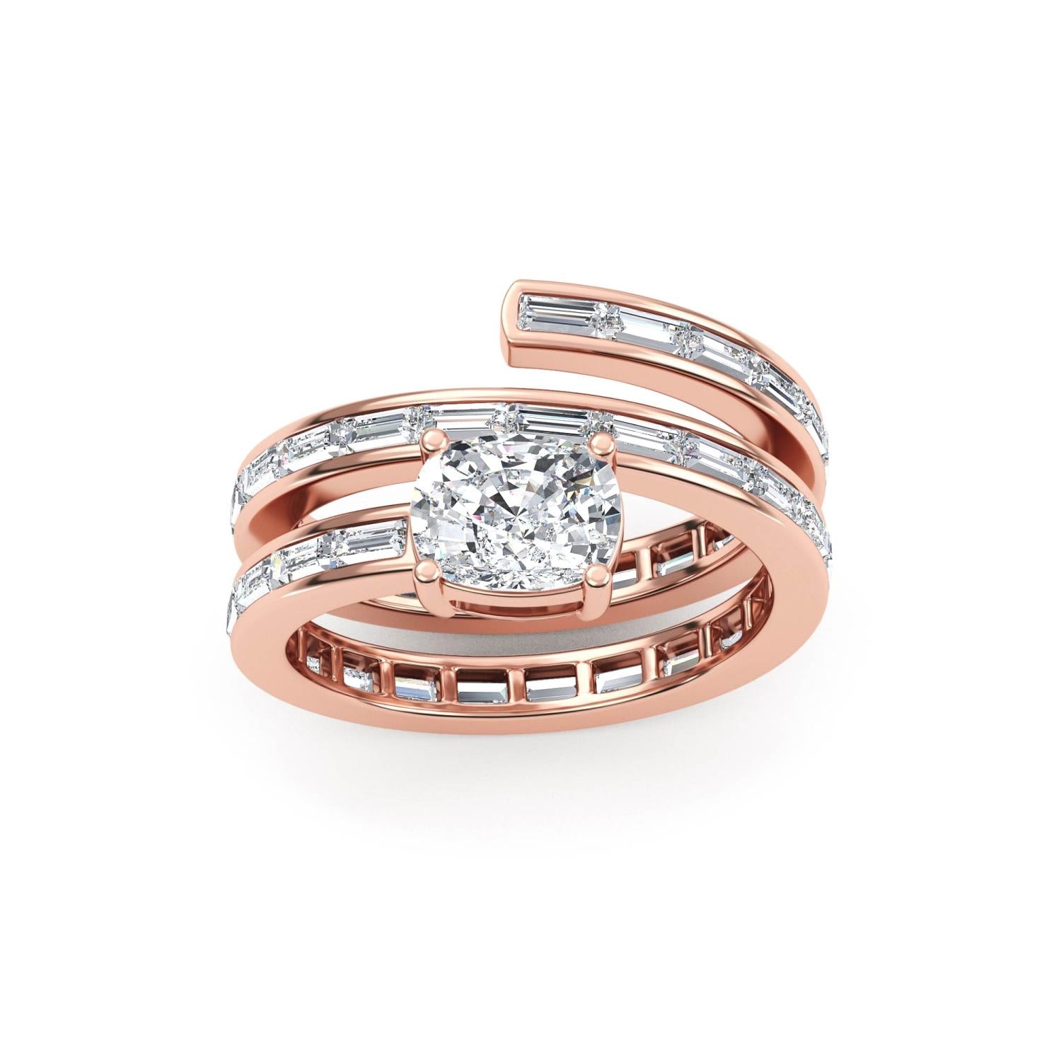 9K Rose Gold Lab Grown Diamond RING 2.92 ctw R61422CU_D-1
