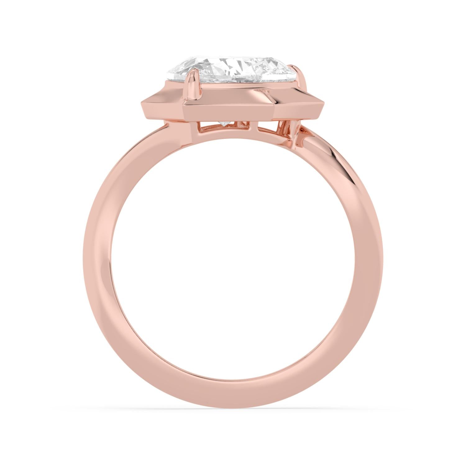 9K Rose Gold Lab Grown Diamond RING 2.50 ctw R61436HT-2.50CT