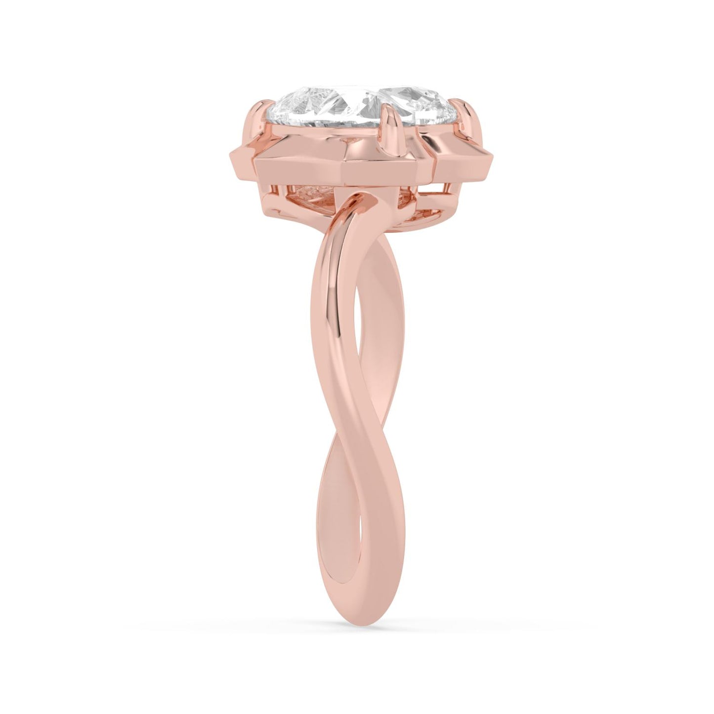 9K Rose Gold Lab Grown Diamond RING 2.50 ctw R61436HT-2.50CT