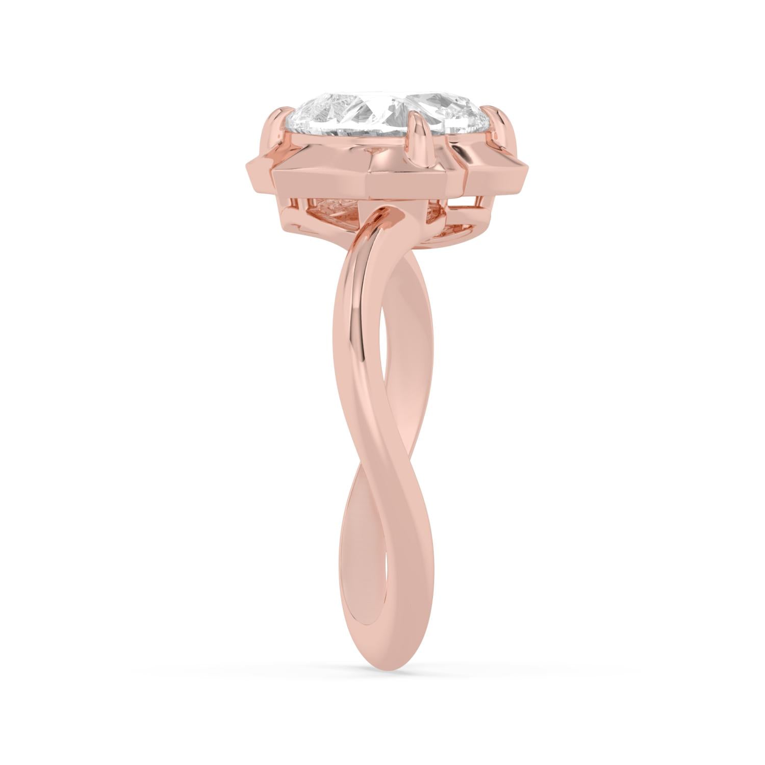 9K Rose Gold Lab Grown Diamond RING 2.50 ctw R61436HT-2.50CT