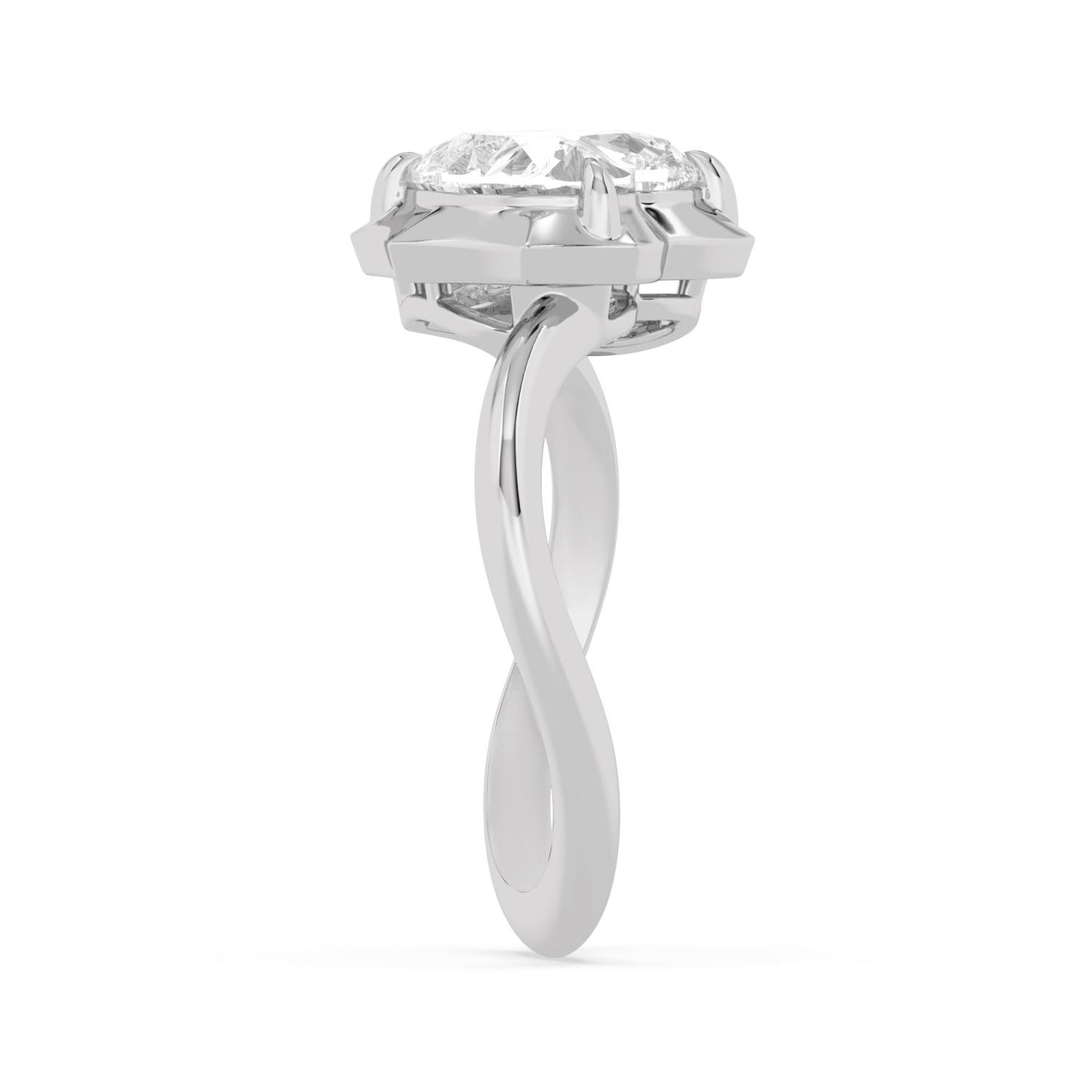 9K White Gold Lab Grown Diamond RING 2.50 ctw R61436HT-2.50CT