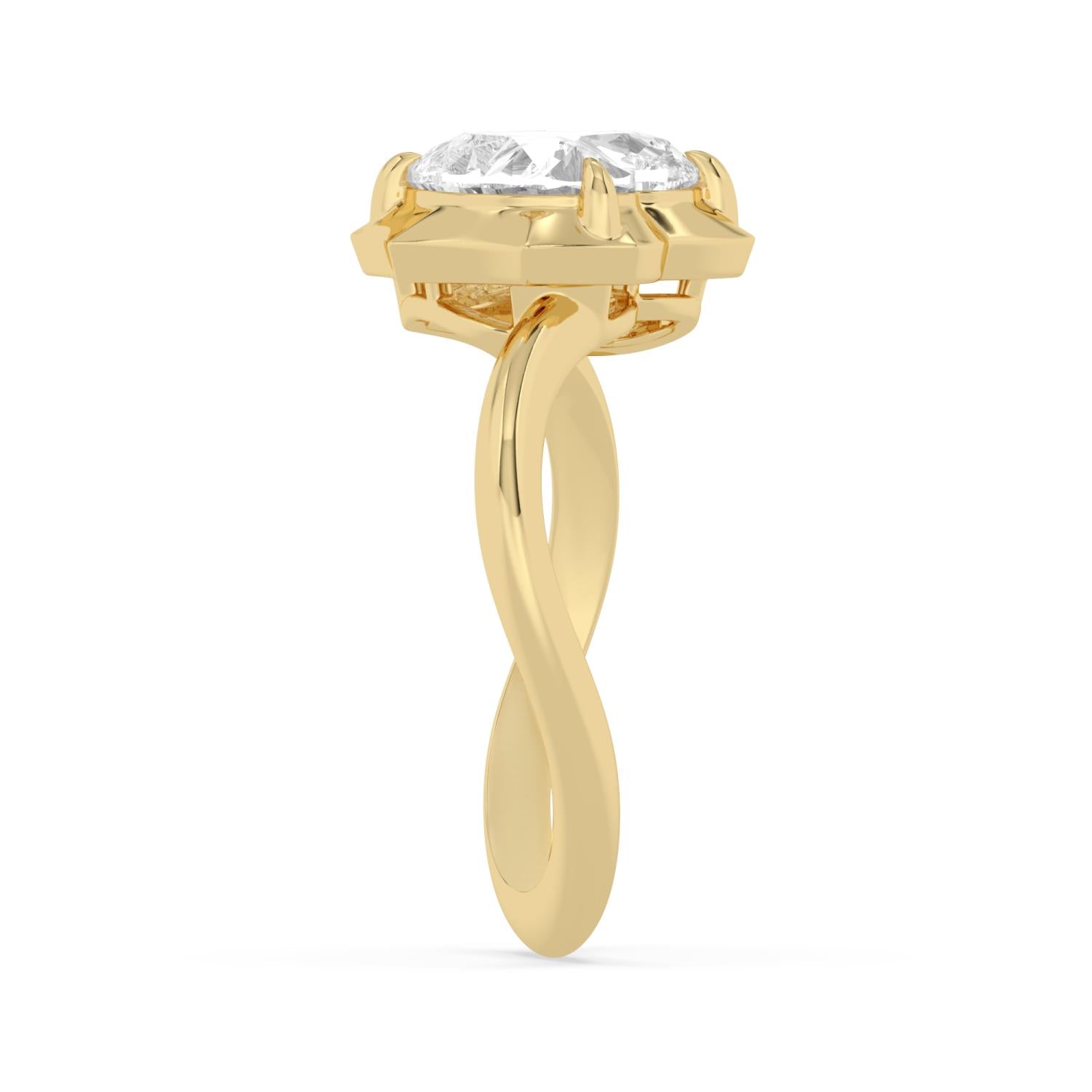 9K Yellow Gold Lab Grown Diamond RING 2.50 ctw R61436HT-2.50CT