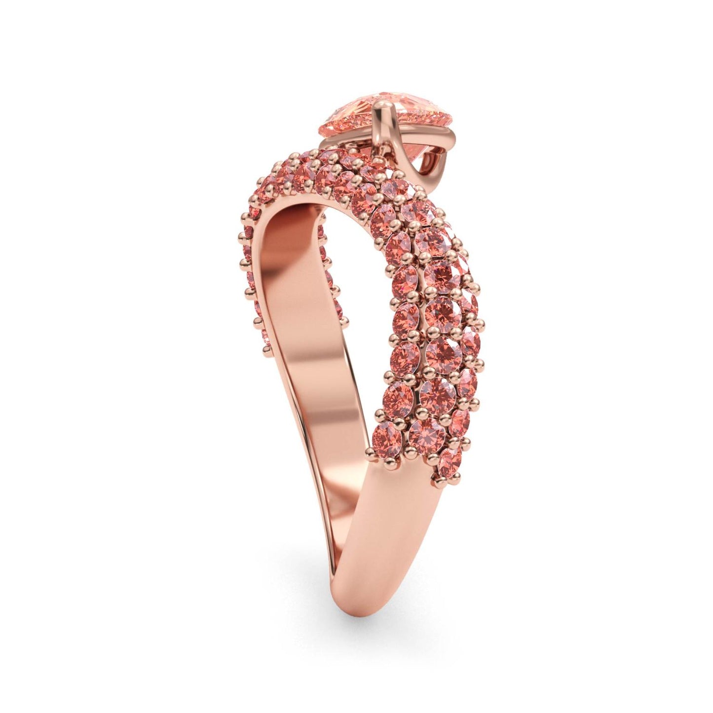 9K Rose Gold Lab Grown Diamond RING 2.29 ctw R61487PE-1.63CT