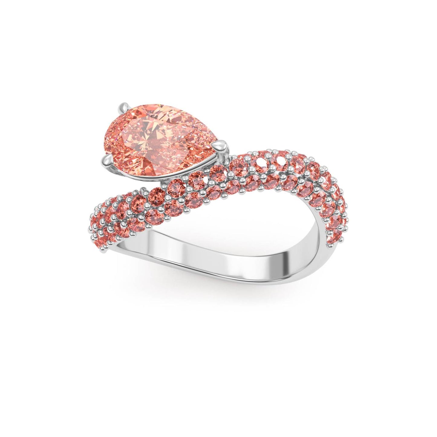9K White Gold Lab Grown Diamond RING 2.29 ctw R61487PE-1.63CT