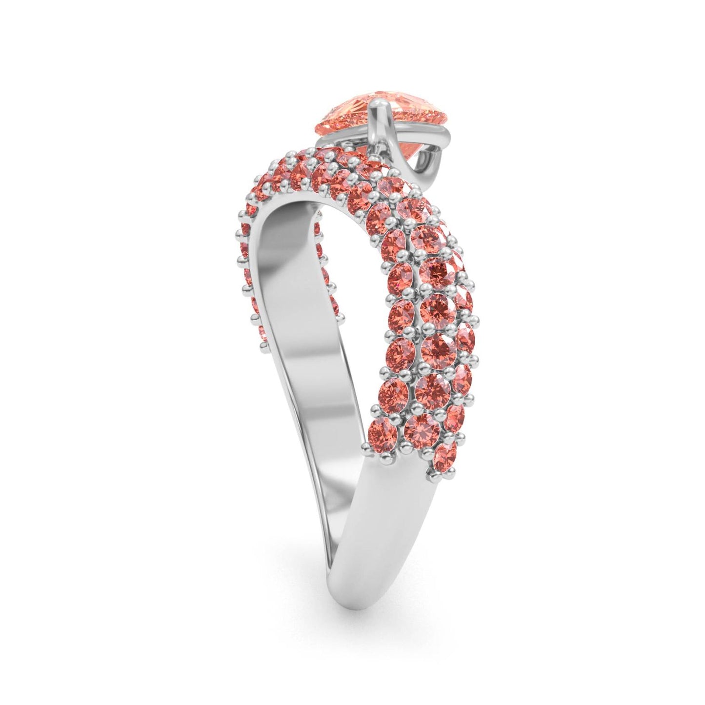 9K White Gold Lab Grown Diamond RING 2.29 ctw R61487PE-1.63CT