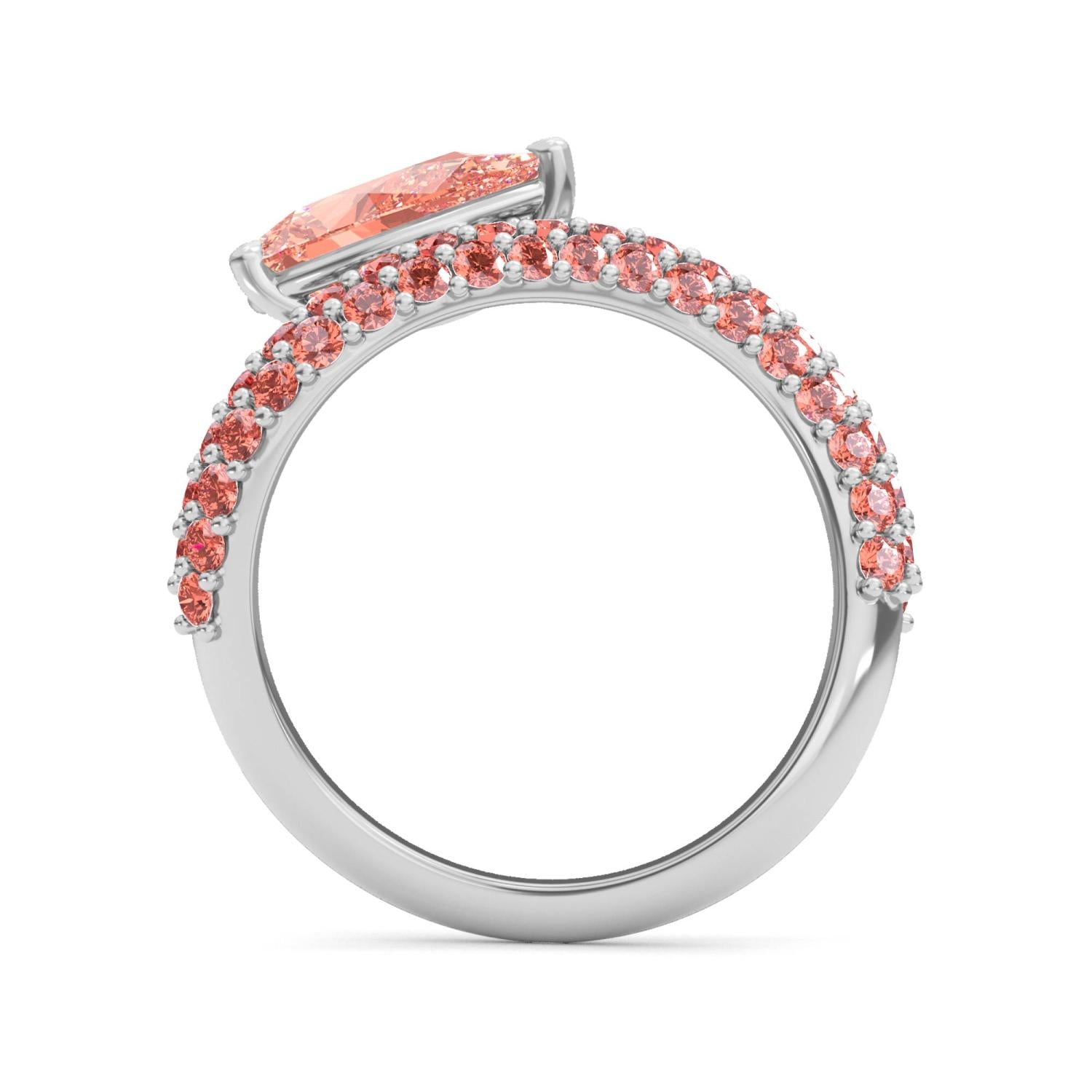 9K White Gold Lab Grown Diamond RING 2.29 ctw R61487PE-1.63CT