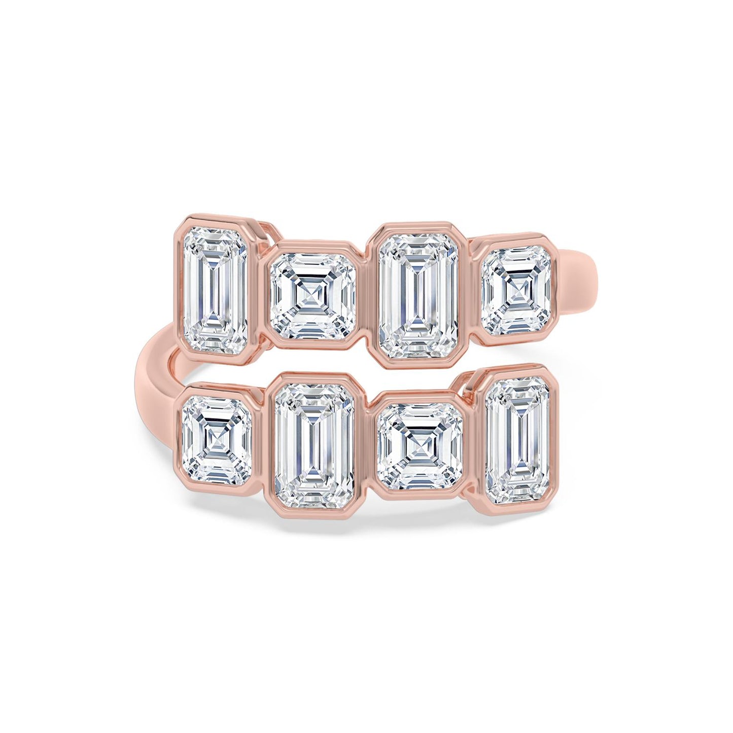 9K Rose Gold Lab Grown Diamond RING 3.62 ctw R62198-3.38CT