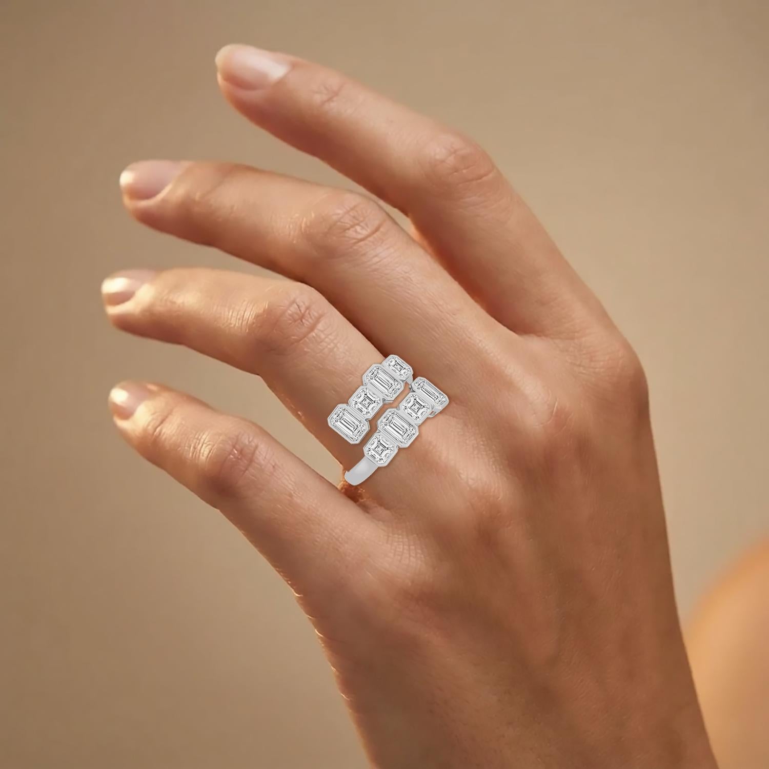 9K White Gold Lab Grown Diamond RING 3.62 ctw R62198-3.38CT