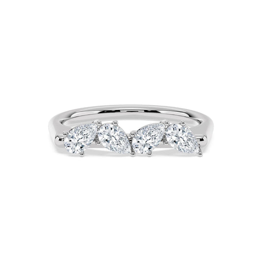 9K White Gold Lab Grown Diamond RING 0.72 ctw R62328PE-0.68CT