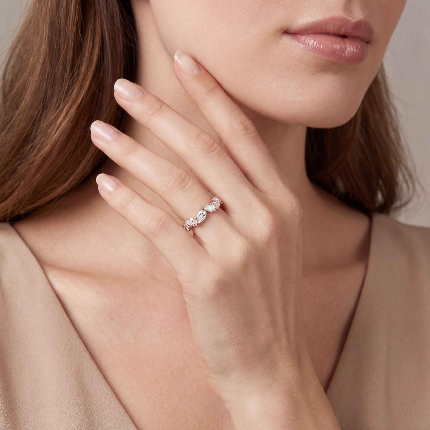 9K Rose Gold Lab Grown Diamond RING 1.80 ctw R62383PE-1.83CT