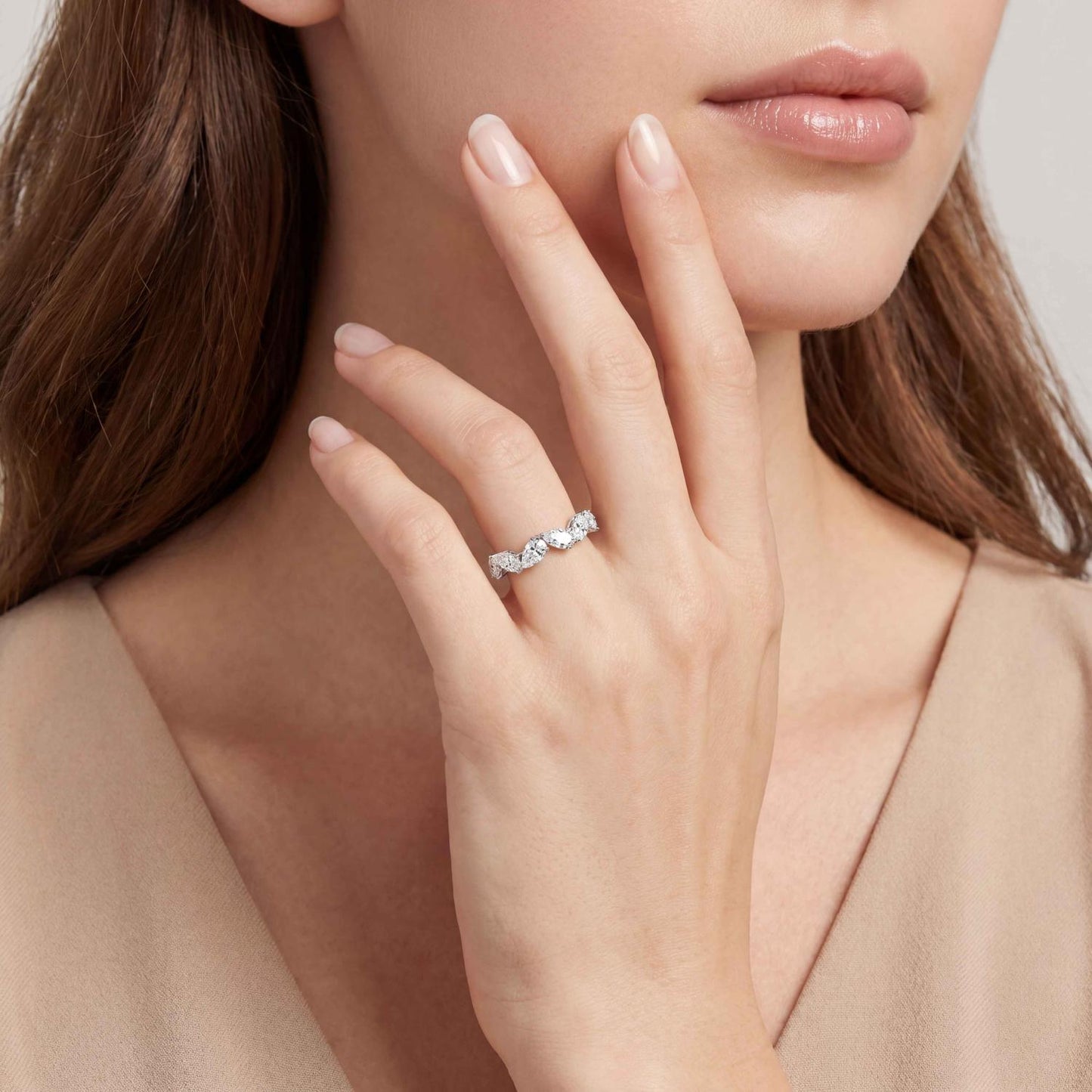 9K White Gold Lab Grown Diamond RING 1.80 ctw R62383PE-1.83CT