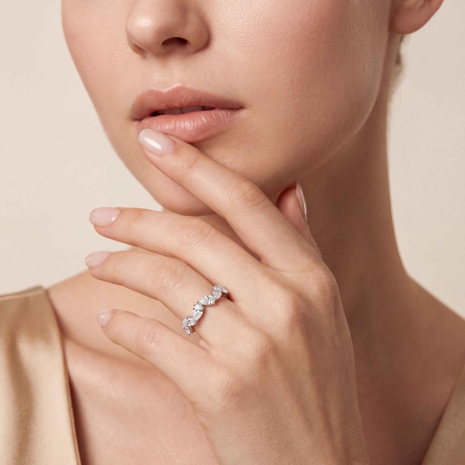 9K White Gold Lab Grown Diamond RING 1.80 ctw R62383PE-1.83CT