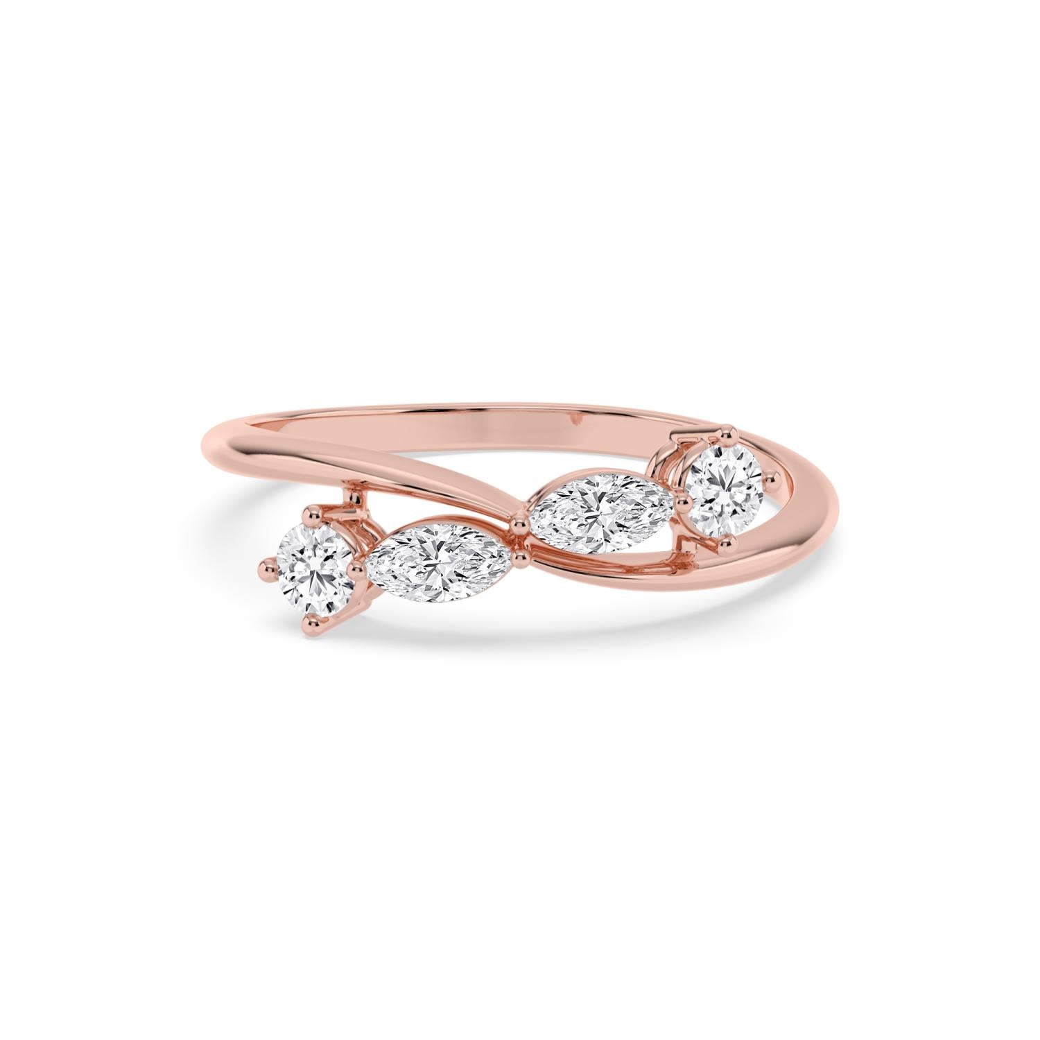 9K Rose Gold Lab Grown Diamond RING 0.46 ctw R62402-0.50CT