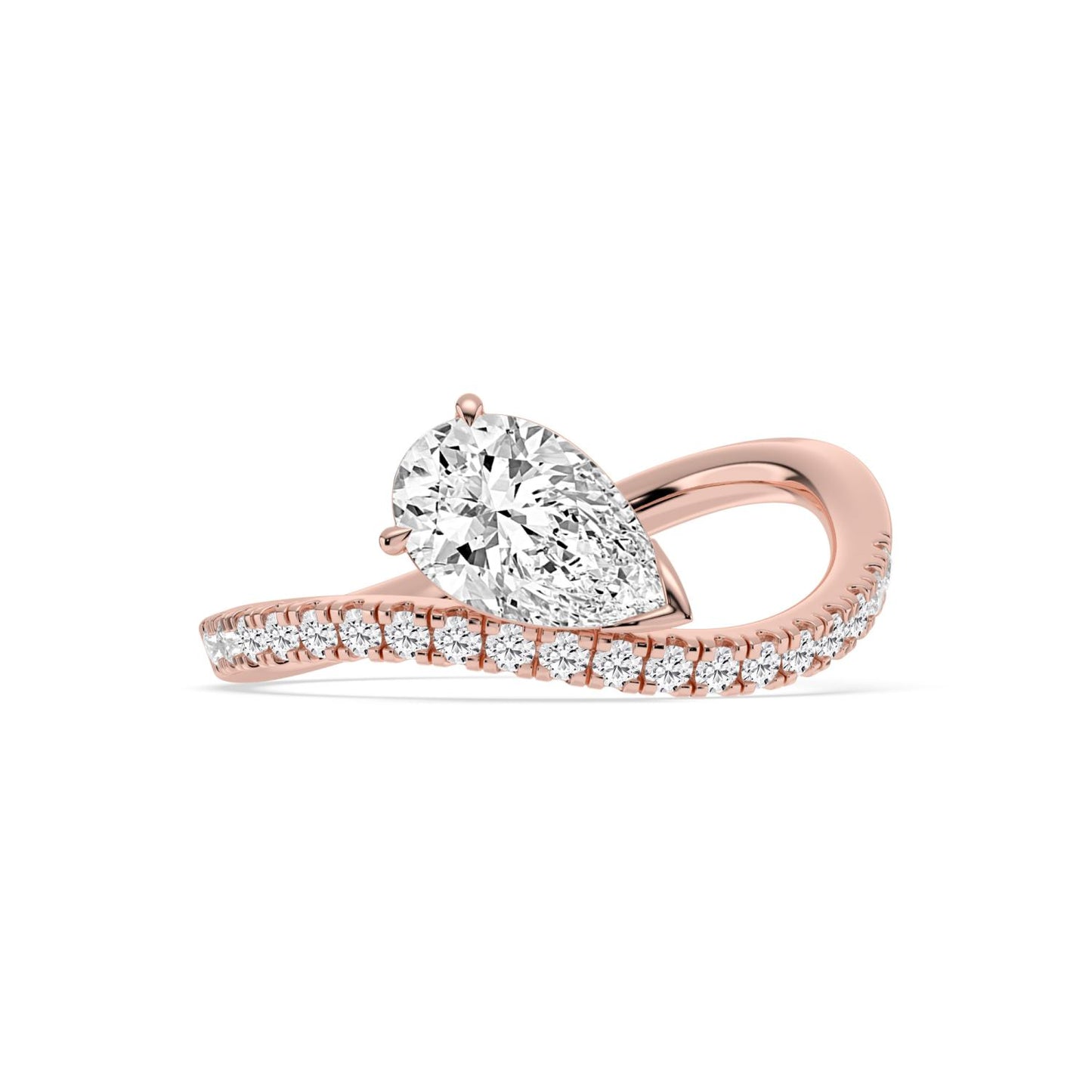 9K Rose Gold Lab Grown Diamond ENGAGEMENT RINGS 1.27 ctw R62414PE-1