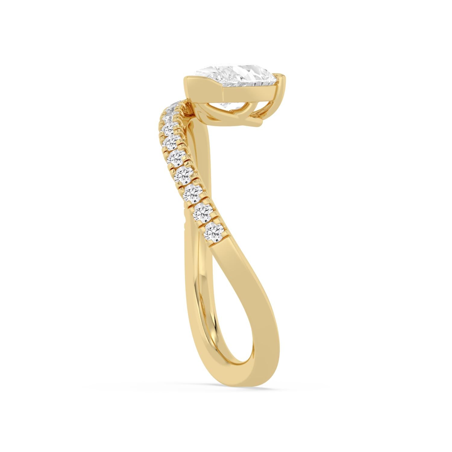 9K Yellow Gold Lab Grown Diamond ENGAGEMENT RINGS 1.27 ctw R62414PE-1