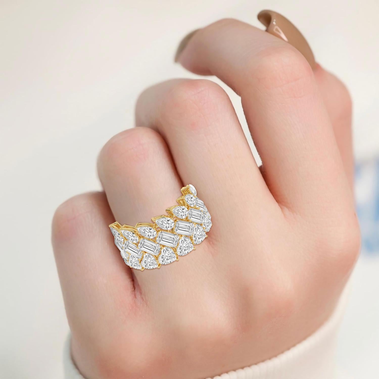 9K Yellow Gold Lab Grown Diamond RING 6.43 ctw R62446-6.20CT