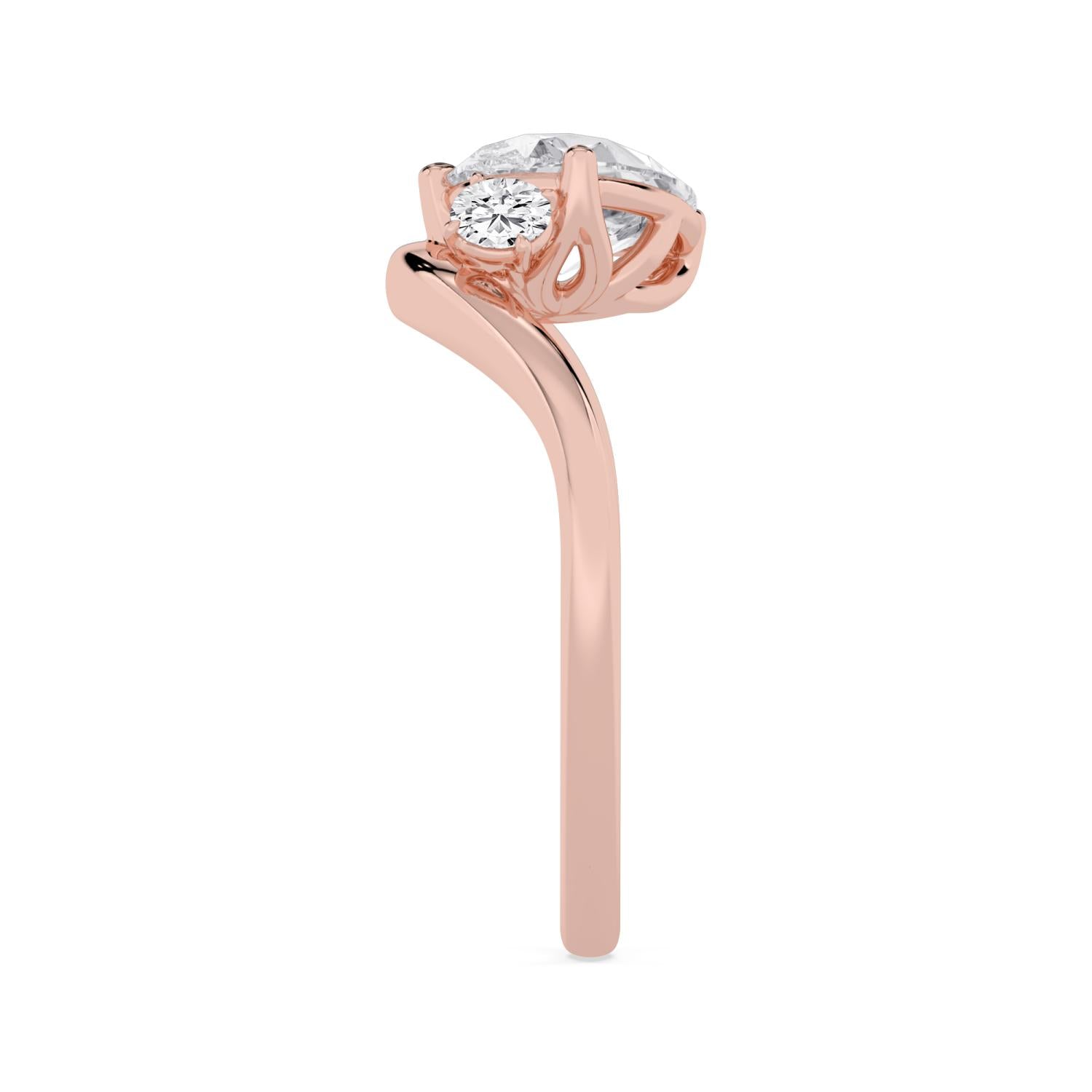 9K Rose Gold Lab Grown Diamond RING 1.62 ctw R62452PE-1.50CT