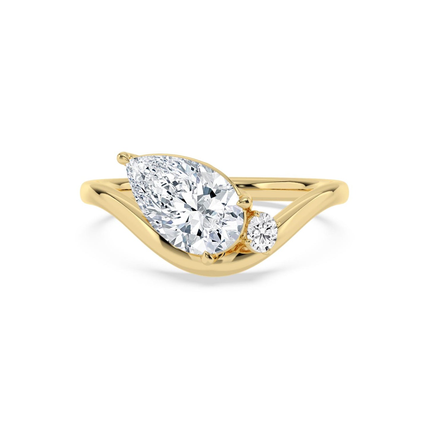 9K Yellow Gold Lab Grown Diamond RING 1.62 ctw R62452PE-1.50CT