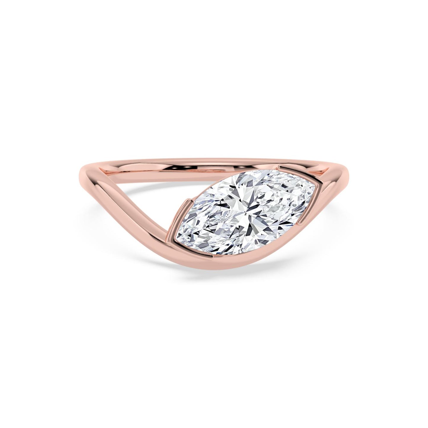 9K Rose Gold Lab Grown Diamond RING 1.50 ctw R62453MQ-1.50CT