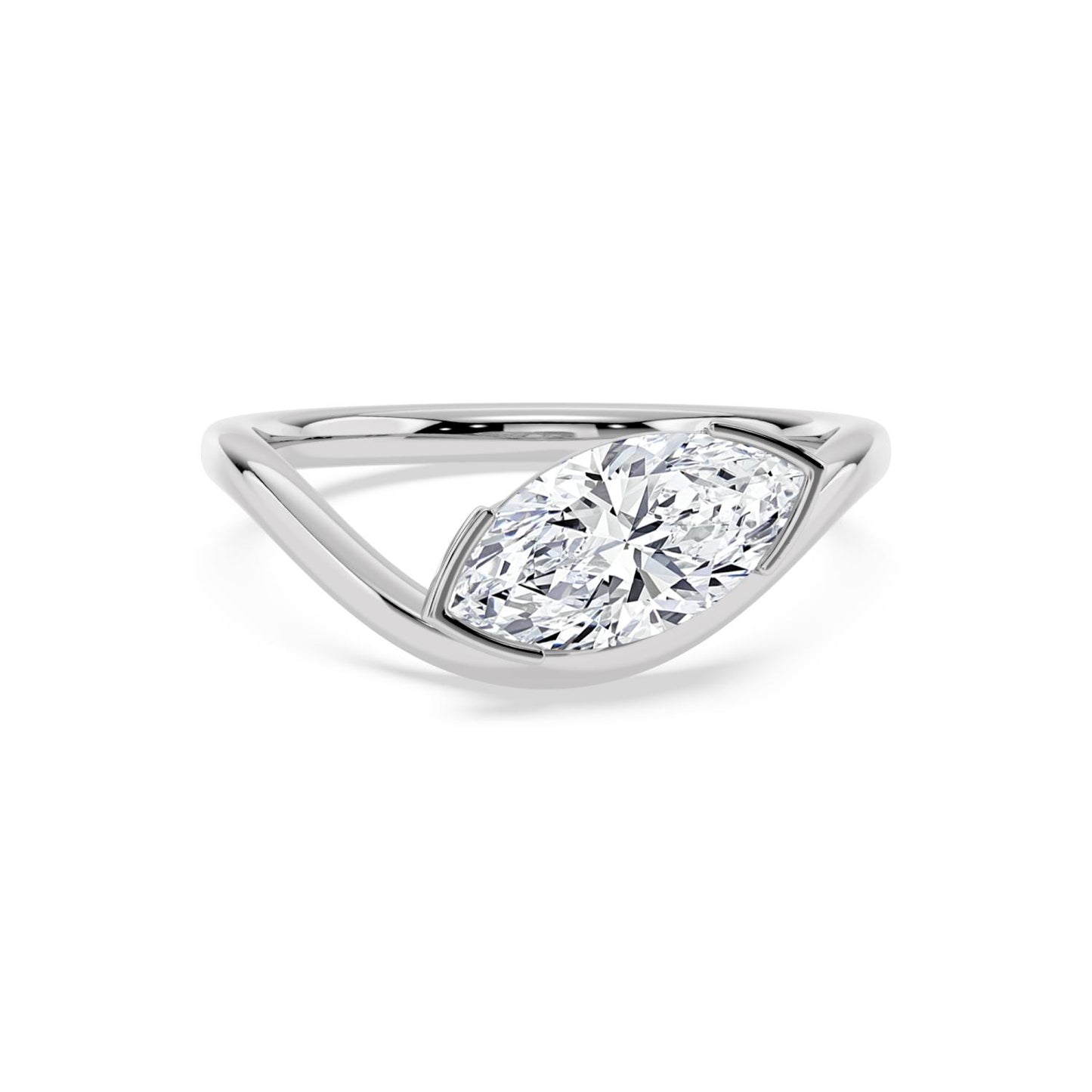9K White Gold Lab Grown Diamond RING 1.50 ctw R62453MQ-1.50CT
