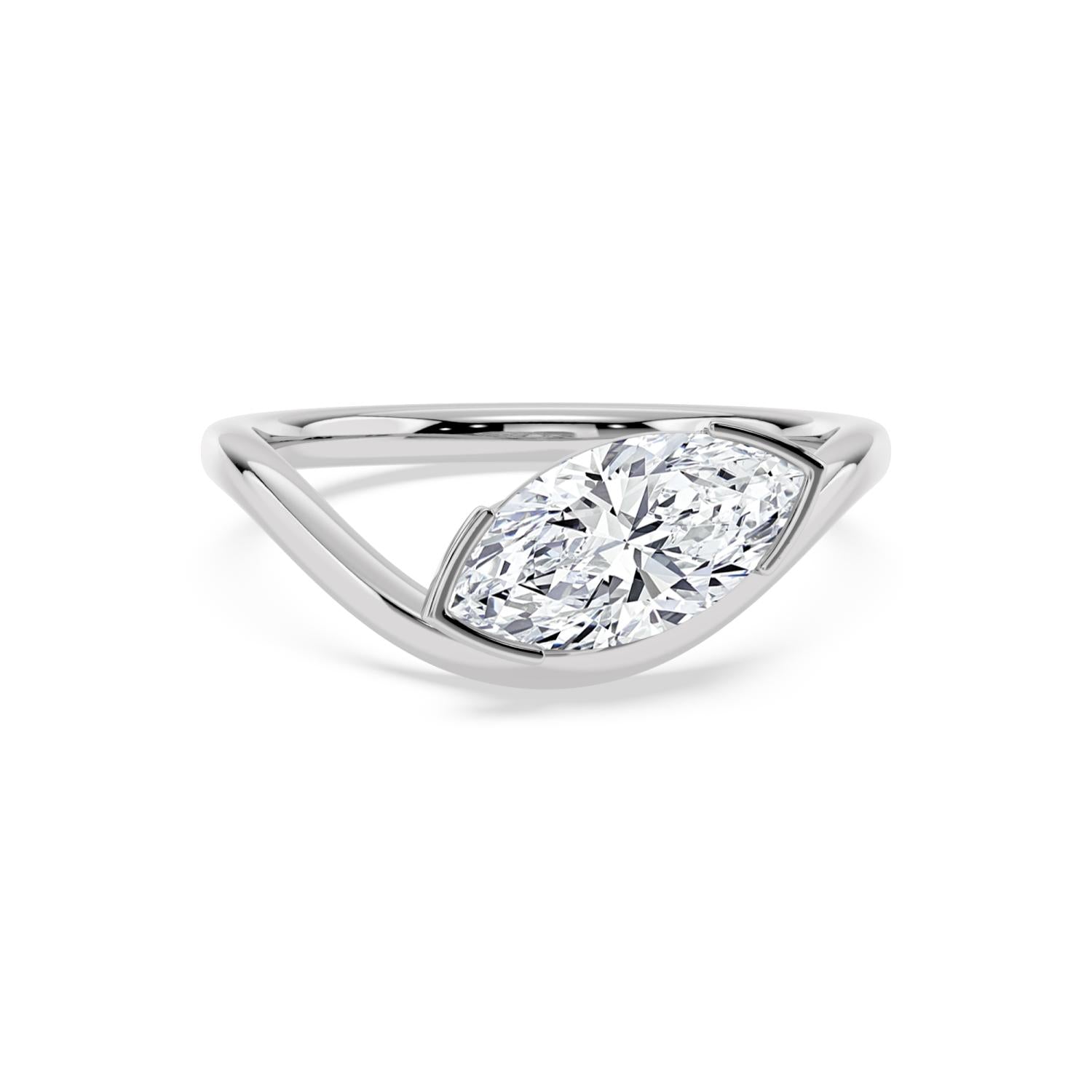 9K White Gold Lab Grown Diamond RING 1.50 ctw R62453MQ-1.50CT