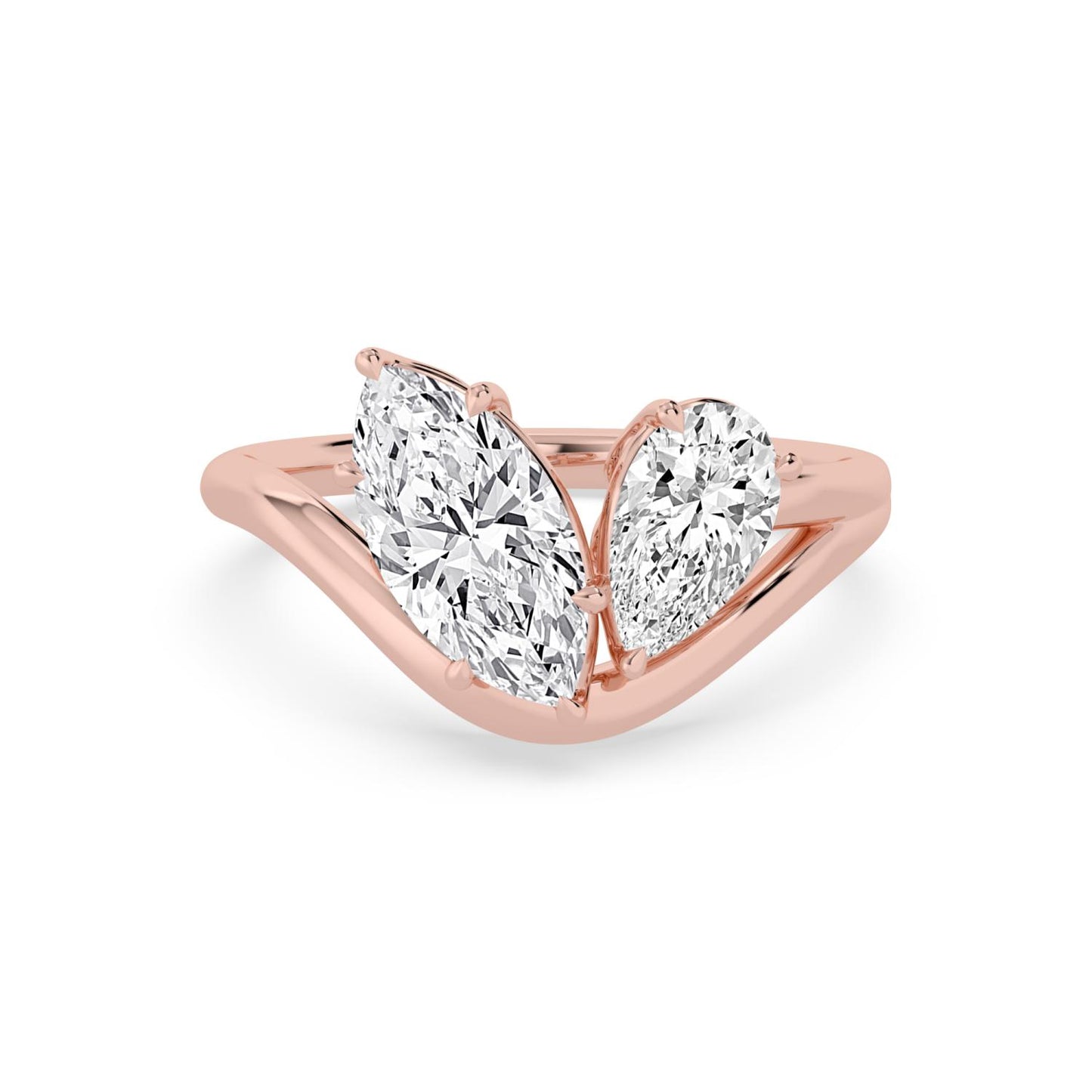 9K Rose Gold Lab Grown Diamond RING 2.40 ctw R62458MQPE-2.33CT