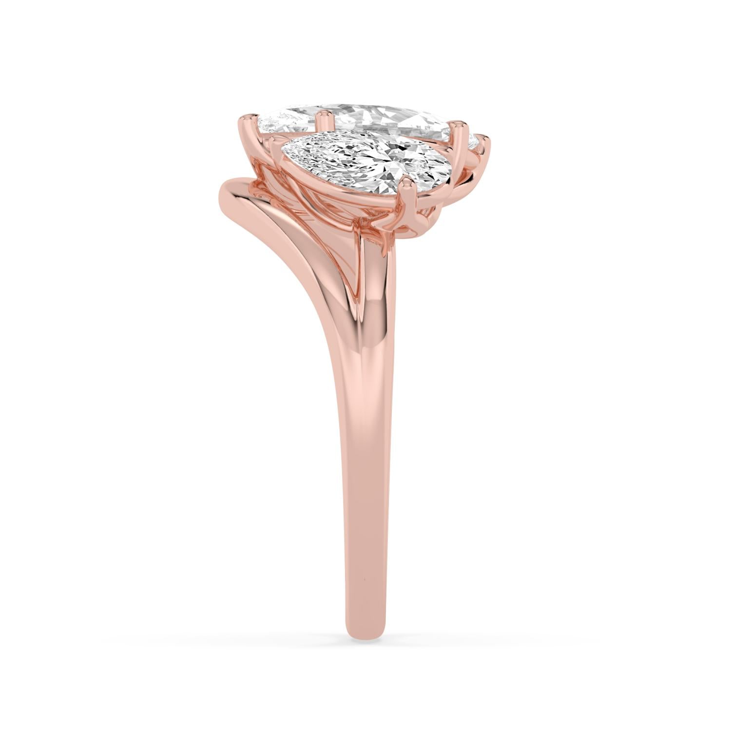 9K Rose Gold Lab Grown Diamond RING 2.40 ctw R62458MQPE-2.33CT